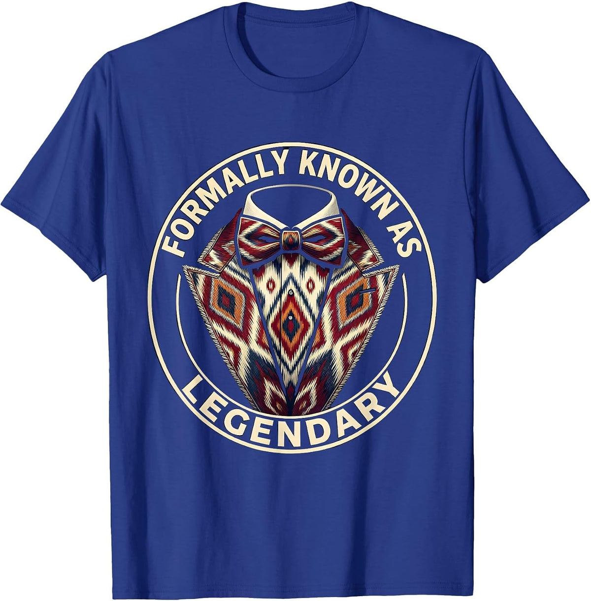 Men's Formally Known As Legendary Tuxedo Design T-Shirt - Royal Blue
