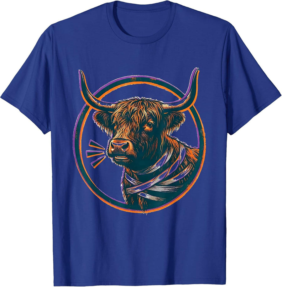 Sealed Highland Cow Halloween Humor Novelty T-Shirt - Royal Blue