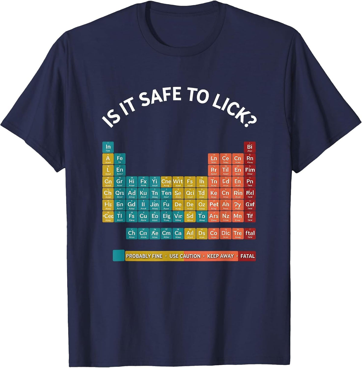 Men's Is It Safe To Lick Funny Periodic Table Science Teacher T-Shirt - Navy Blue