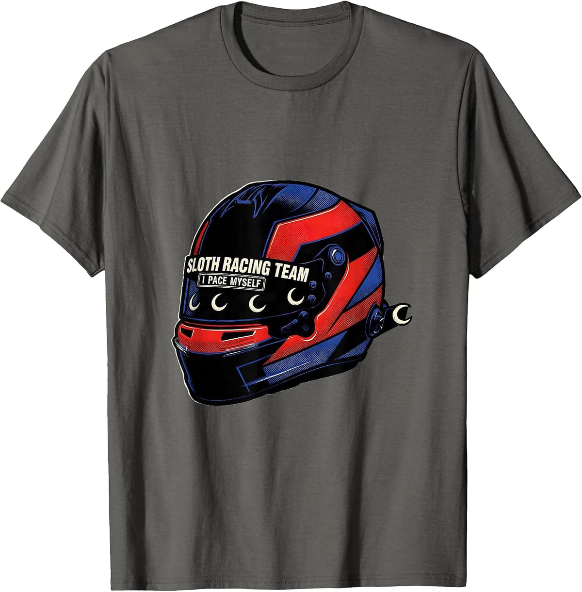 Men's Sloth Racing Team I Pace Myself Funny Sloth Lover Gift T-Shirt - Asphalt Grey