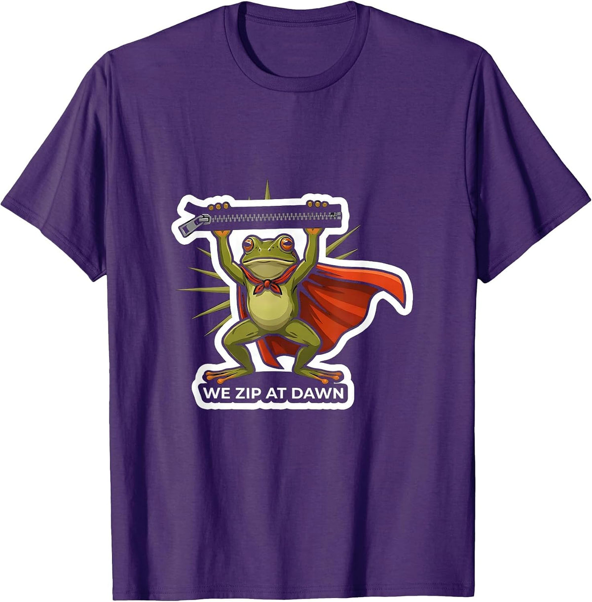 Men's We Zip At Dawn Funny Teacher Frog Back To School Gift T-Shirt - Purple
