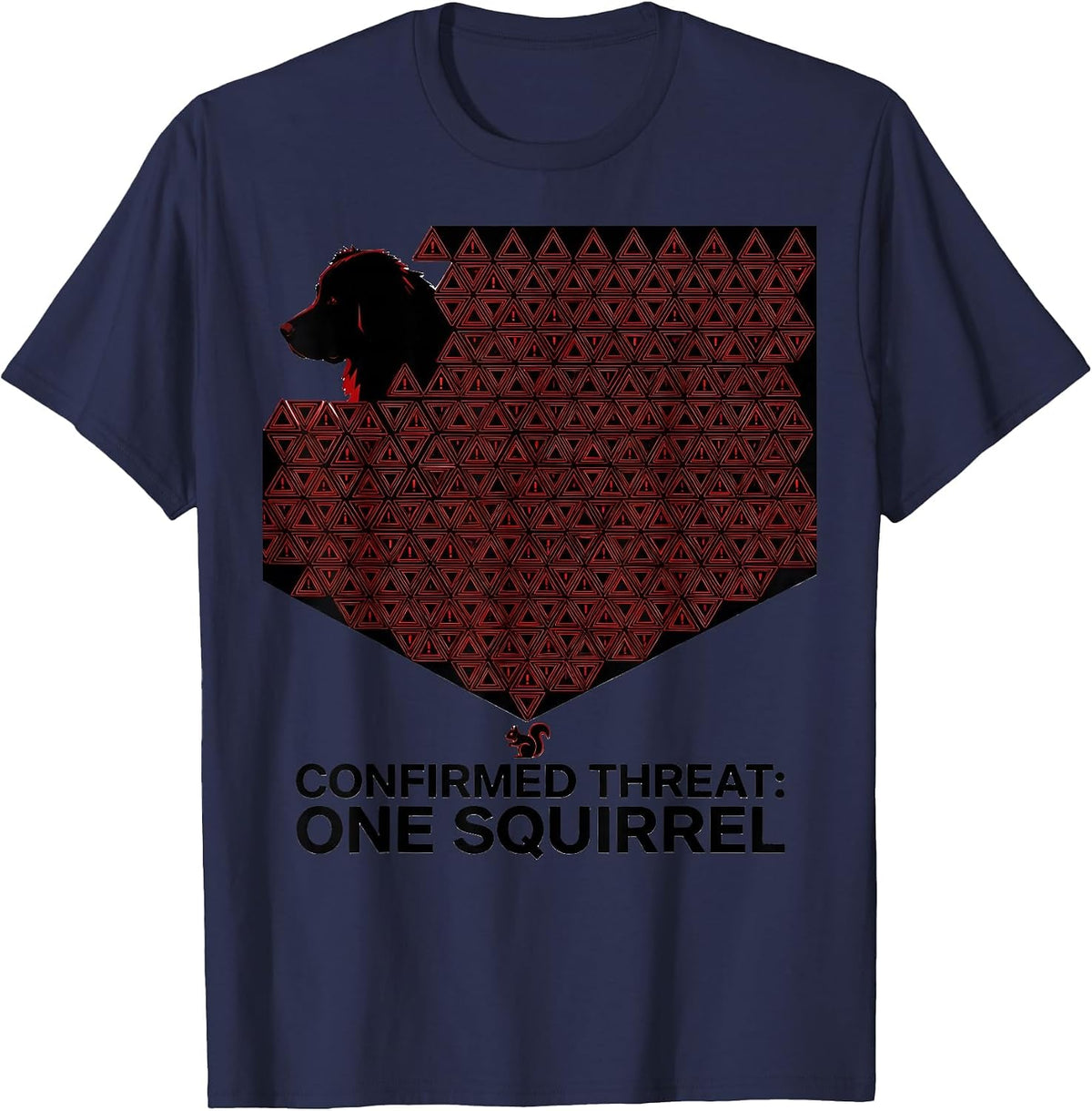 Men's Confirmed Threat One Squirrel Geometric Great Pyrenees Dog T-Shirt - Navy Blue