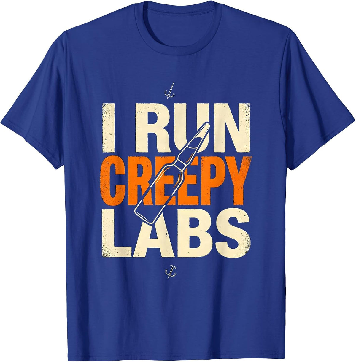 Men's I Run Creepy Labs Funny Vet Tech Halloween Veterinary T-Shirt - Royal Blue