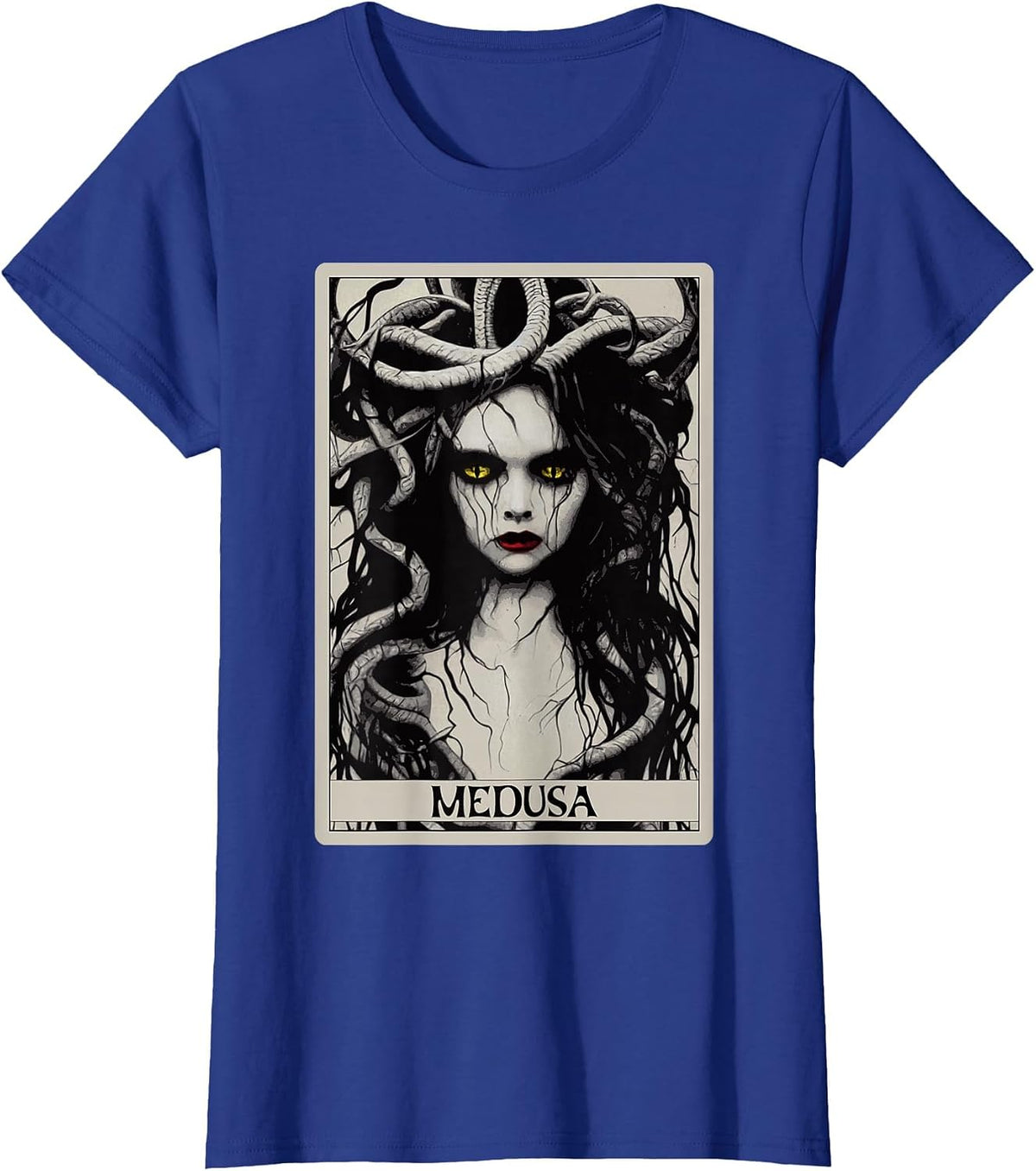 Greek Mythology Medusa Tarot Card T-Shirt - Royal Blue