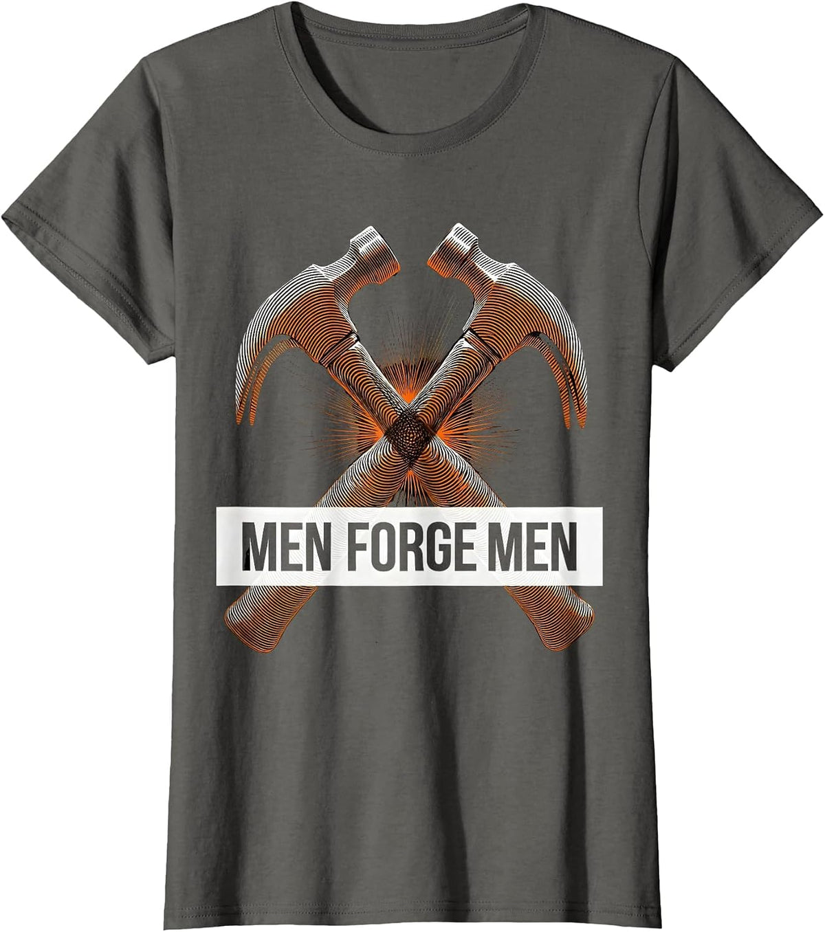 Women's Men Forge Men Iron Sharpens Iron Design T-Shirt - Asphalt Grey