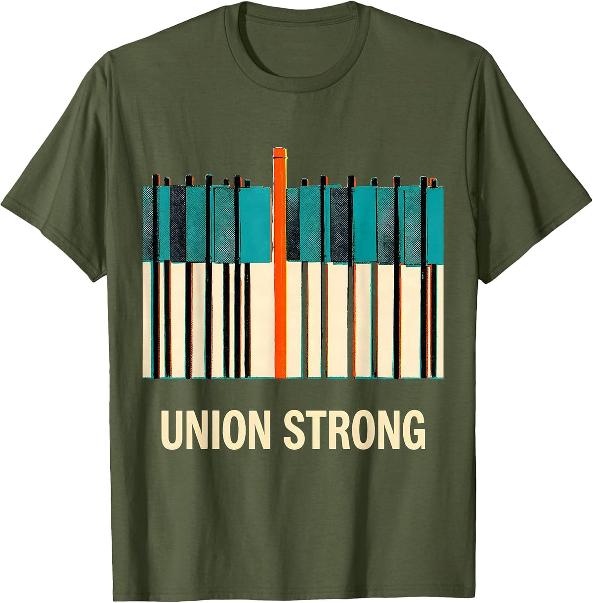 Union Strong Labor Day Skilled Union Worker T-Shirt - Olive Green