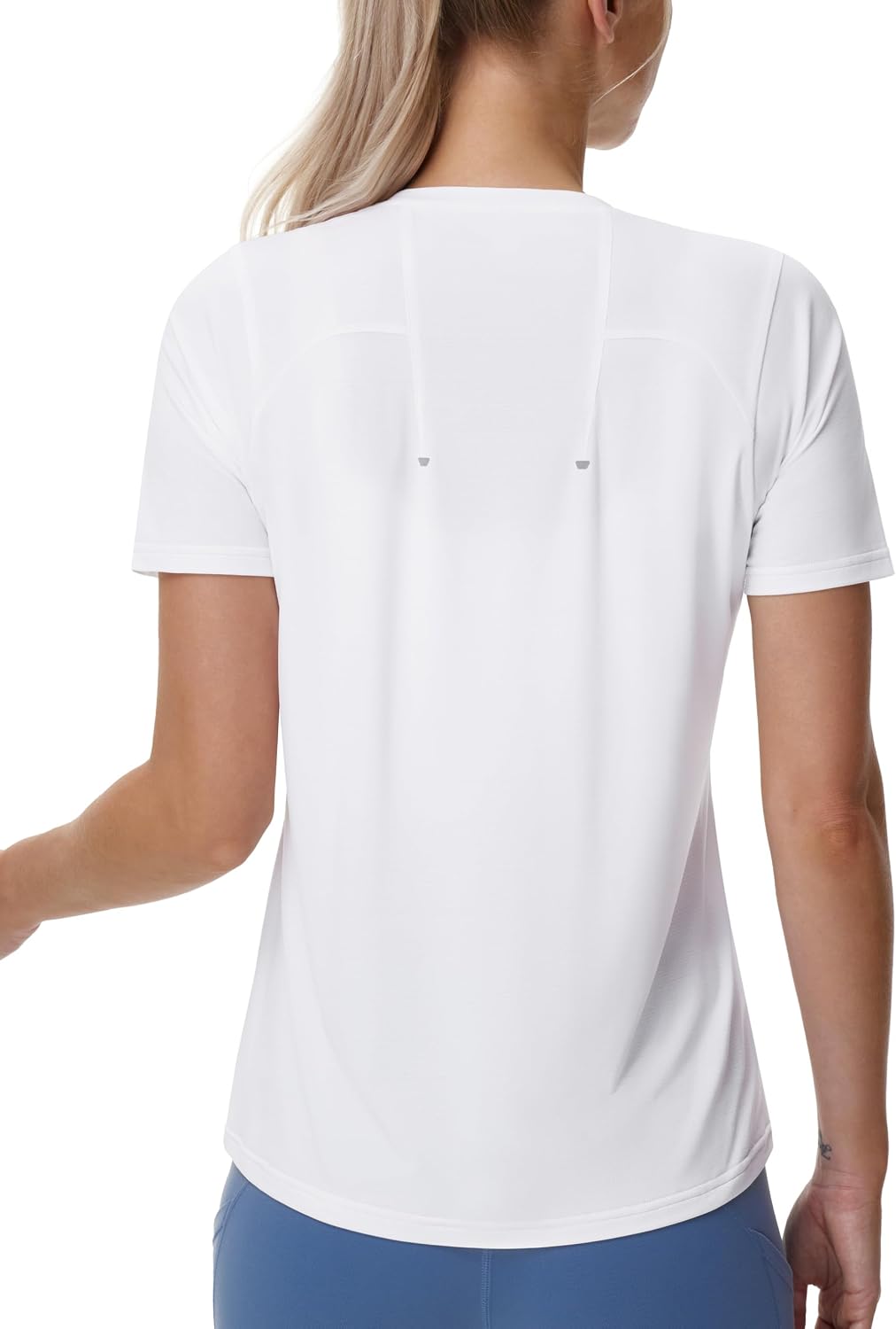 THE GYM PEOPLE Women's Workout T-Shirts Crewneck Lounge Tee Tops - White