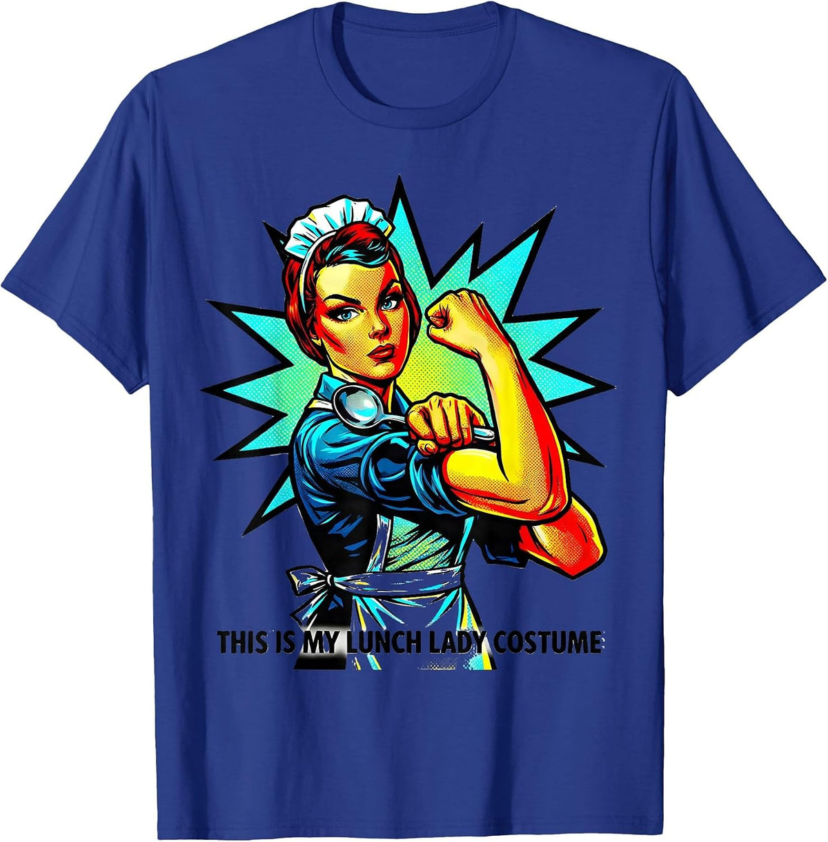 Men's This Is My Lunch Lady Costume Funny Halloween School Staff T-Shirt - Royal Blue