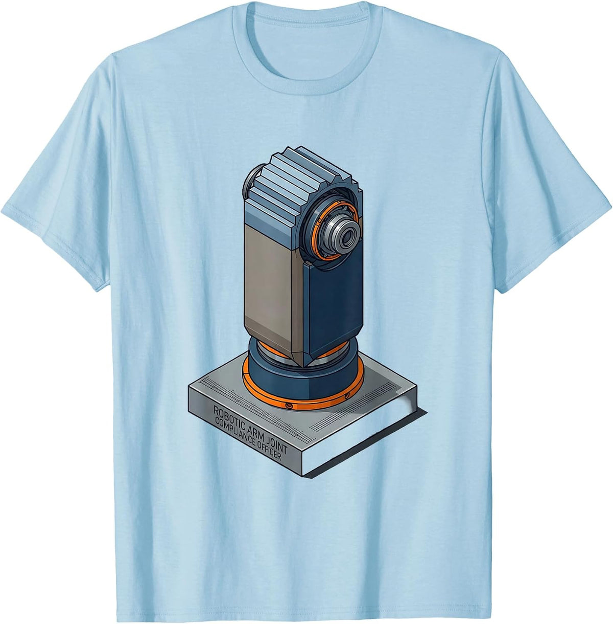 Men's Robotic Arm Joint Compliance Officer Funny Robotics Engineer T-Shirt - Baby Blue