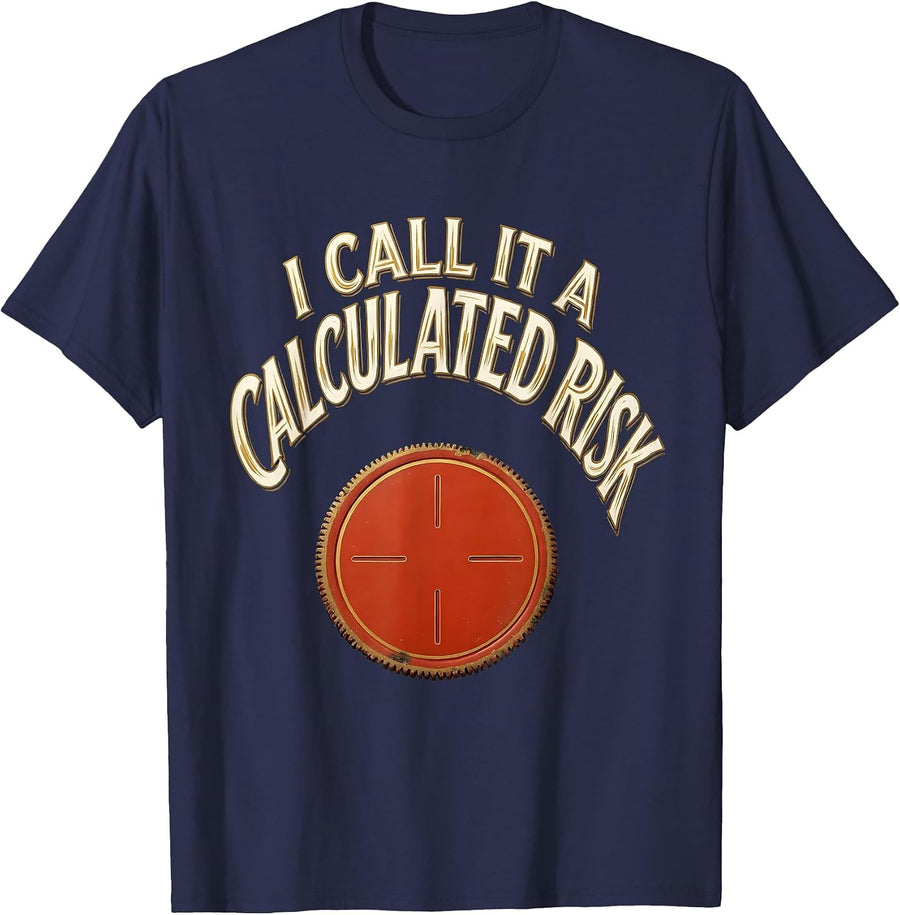 I Call It A Calculated Risk Funny Gambling Poker Player T-Shirt - Navy Blue