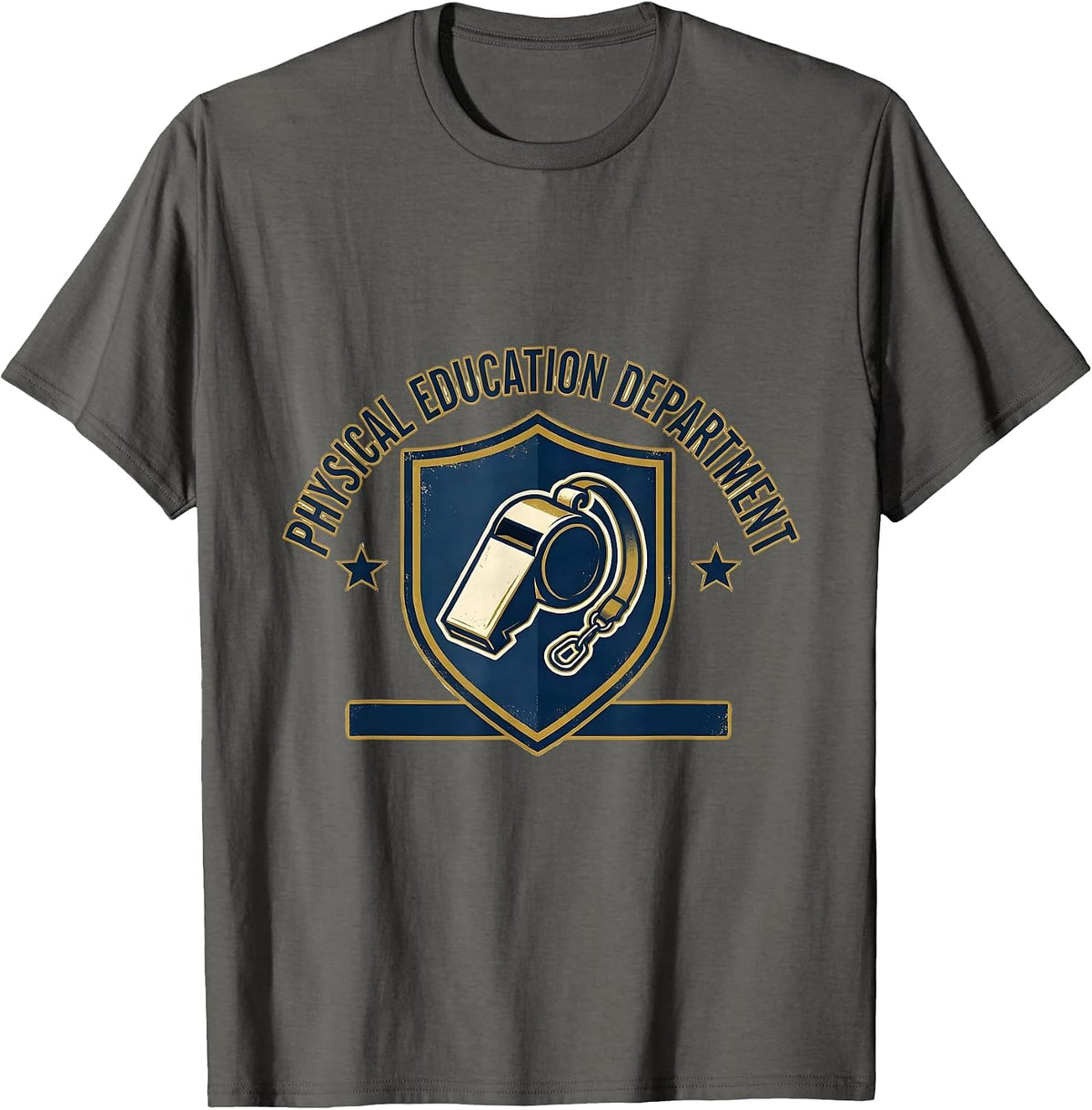 Physical Education Department Retro PE Teacher Back T-Shirt - Asphalt Grey