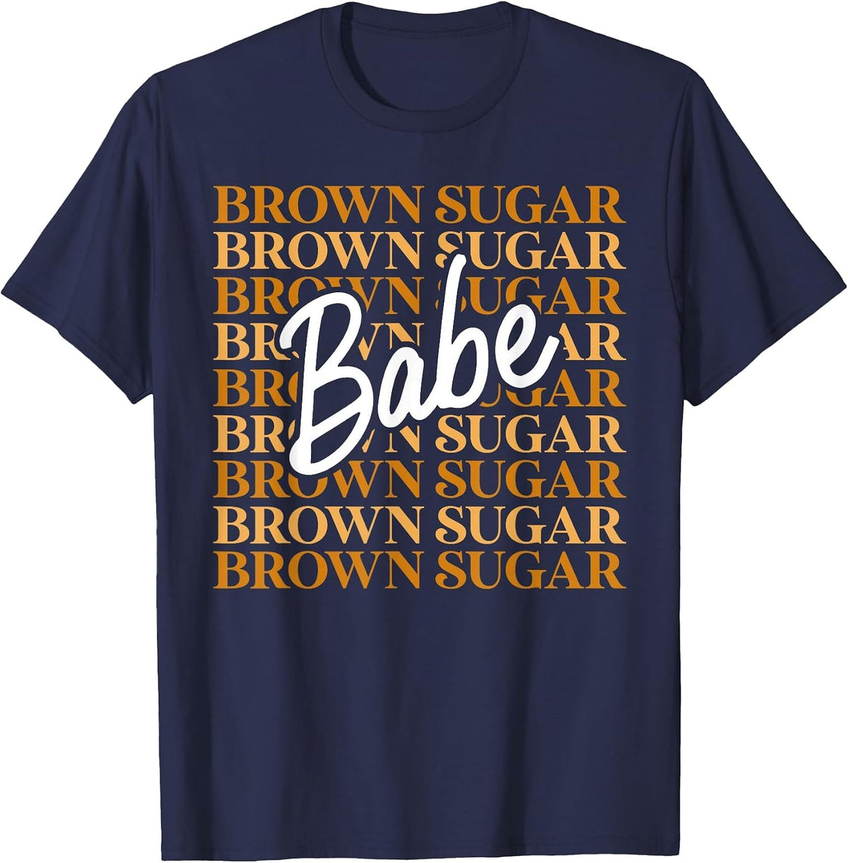 Brown Sugar Babe Black African Melanin Pride Retro Vintage T-Shirt - Navy Blue