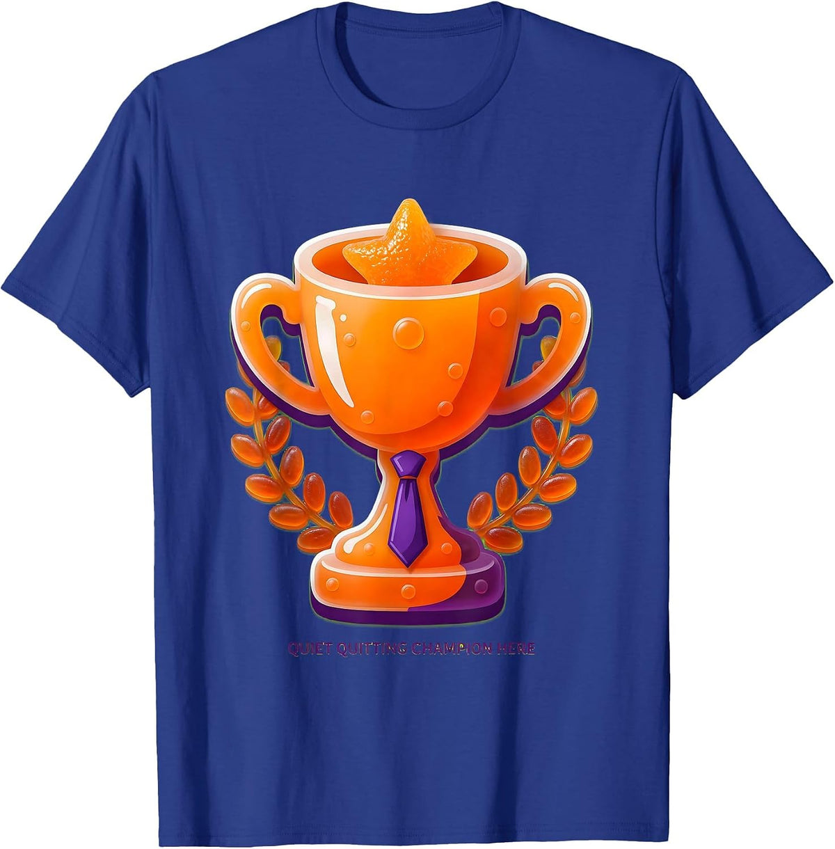 Men's Quiet Quitting Champion Funny Work Humor Design T-Shirt - Royal Blue