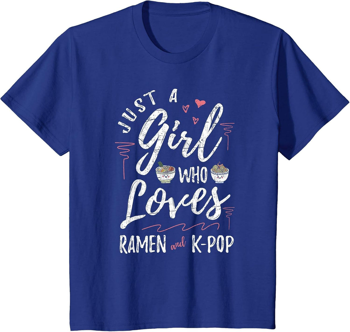 Just a Girl Who Loves Ramen and Kpop Japan Music Ramen T-Shirt - Royal Blue