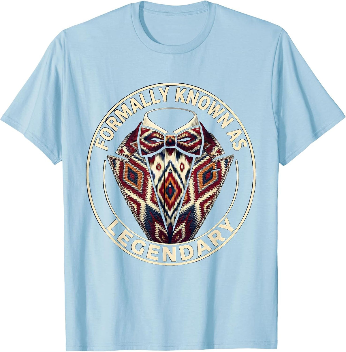 Men's Formally Known As Legendary Tuxedo Design T-Shirt - Baby Blue