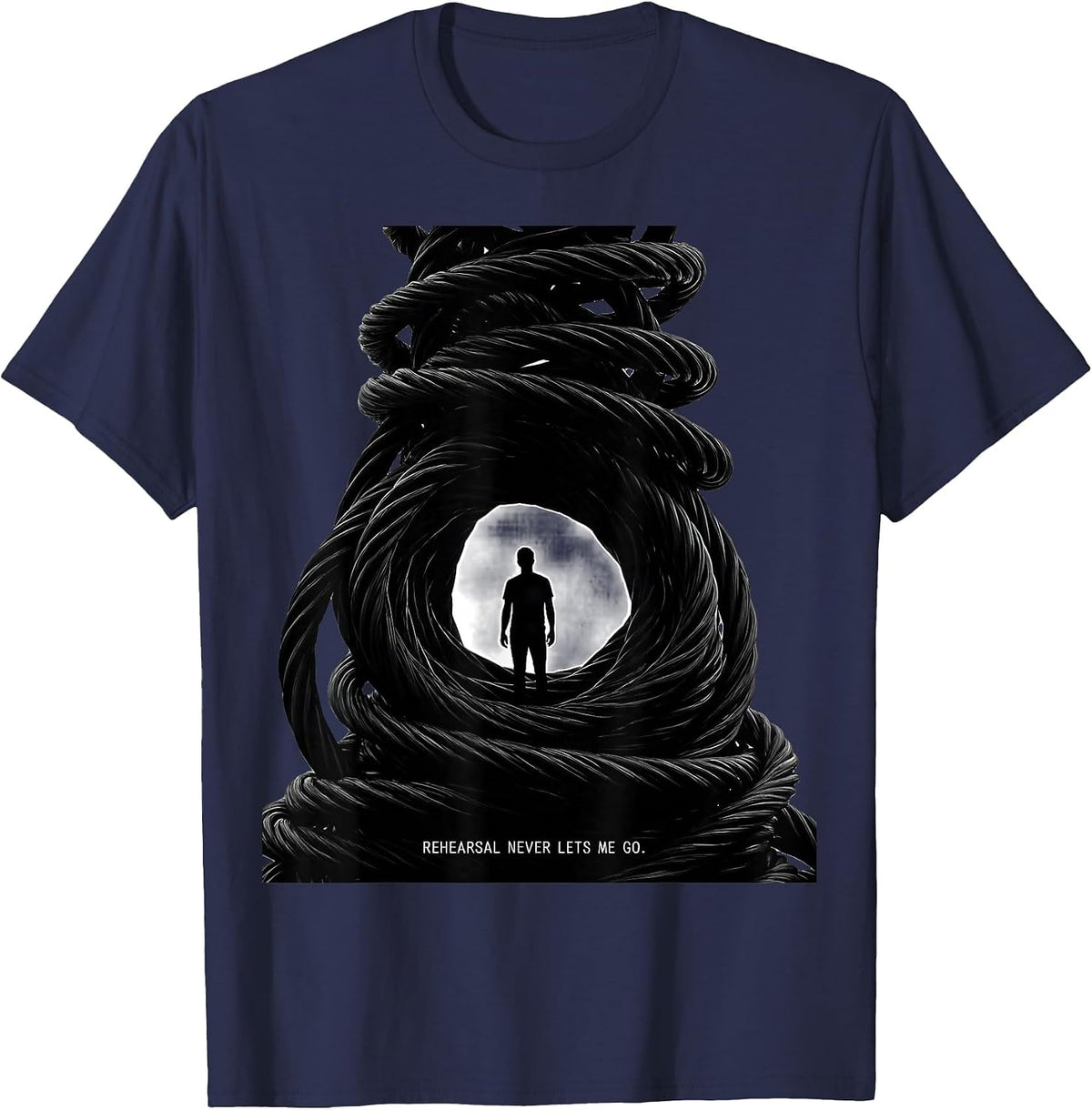 Rehearsal Never Lets Me Go Funny Theatre Kid Musical Humor T-Shirt - Navy Blue