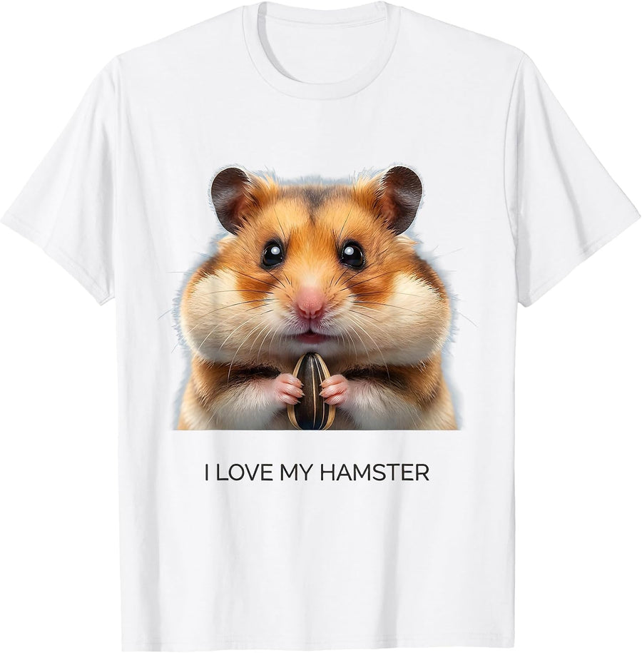 Men's I Love My Hamster Cute Kawaii Hamster Lover Gift for Kids T-Shirt - White
