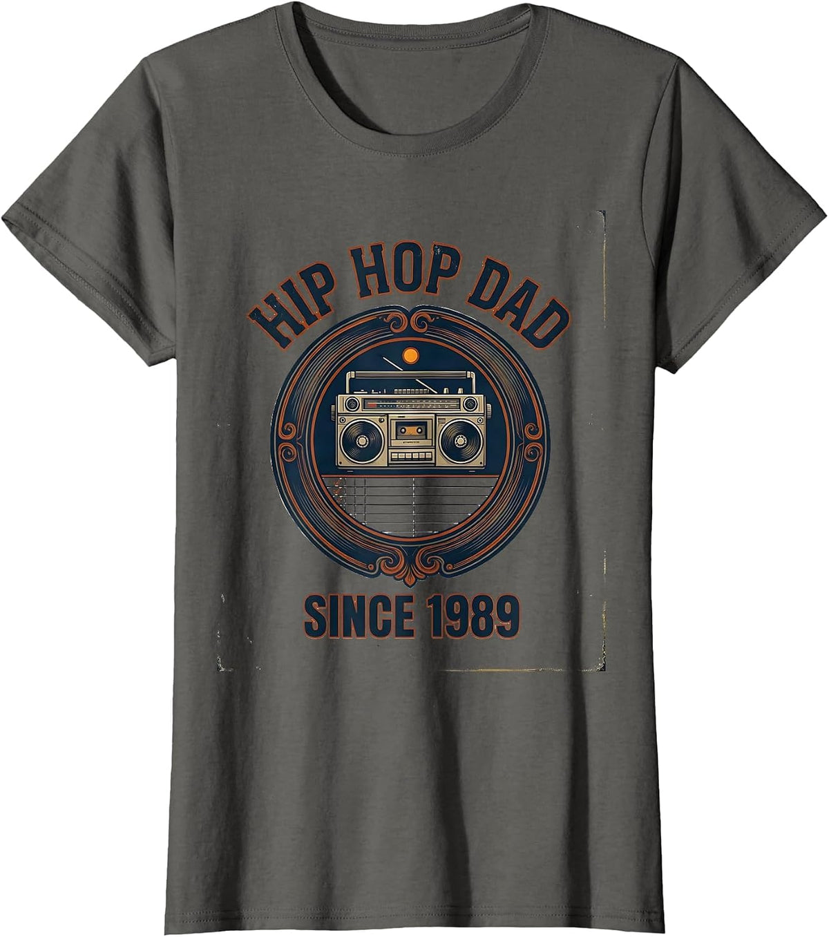 Women's Hip Hop Dad Since 1989 Vintage Old School Rap Music Lover T-Shirt - Asphalt Grey