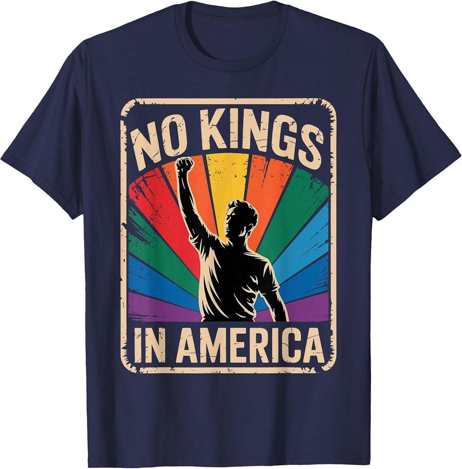 No Kings in America Since 1776 T-Shirt - Navy Blue