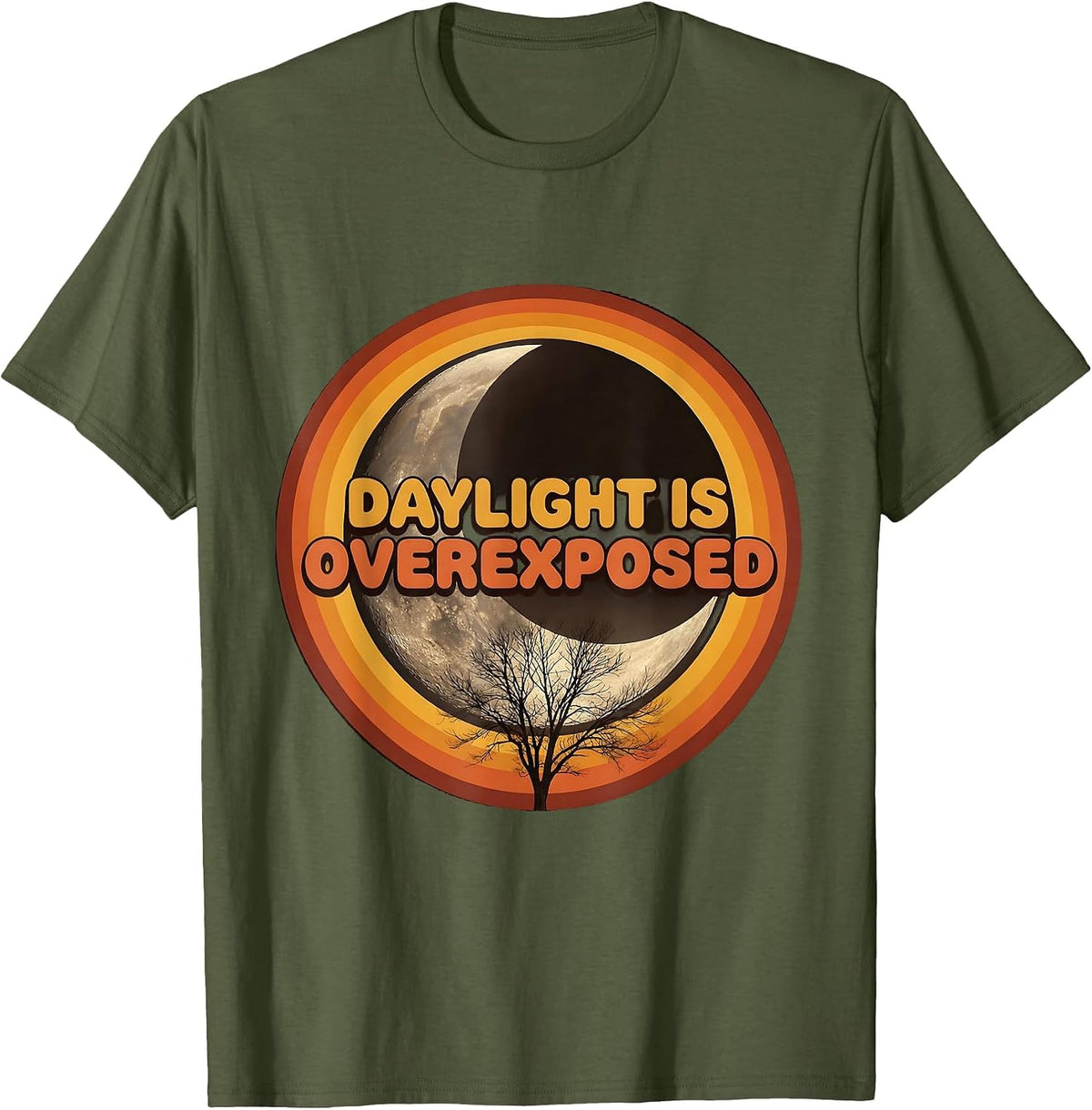 Daylight Is Overexposed Goth Dark Aesthetic Design T-Shirt - Olive Green