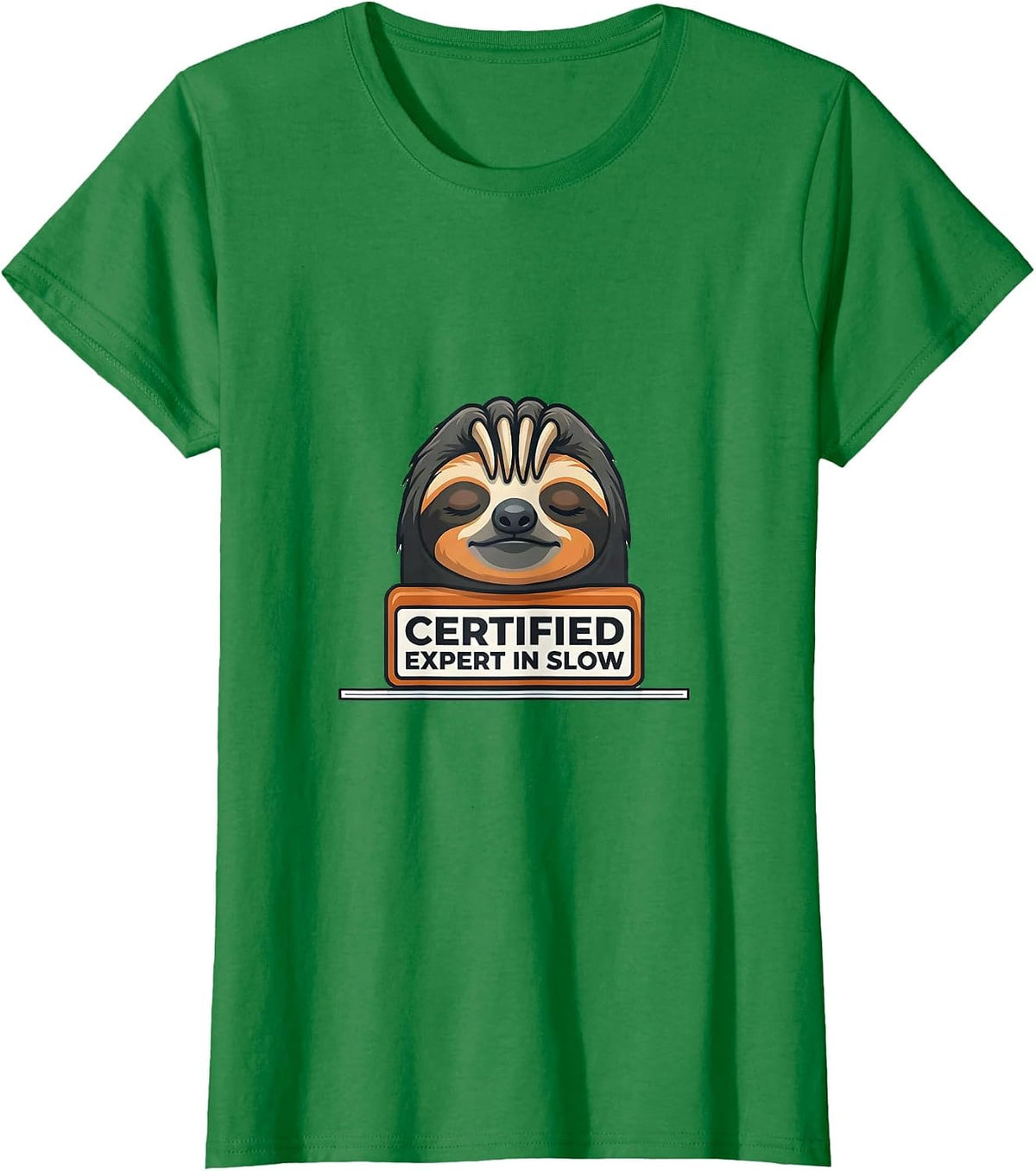 Certified Expert In Slow Funny Sloth Humor Gift T-Shirt - Kelly Green
