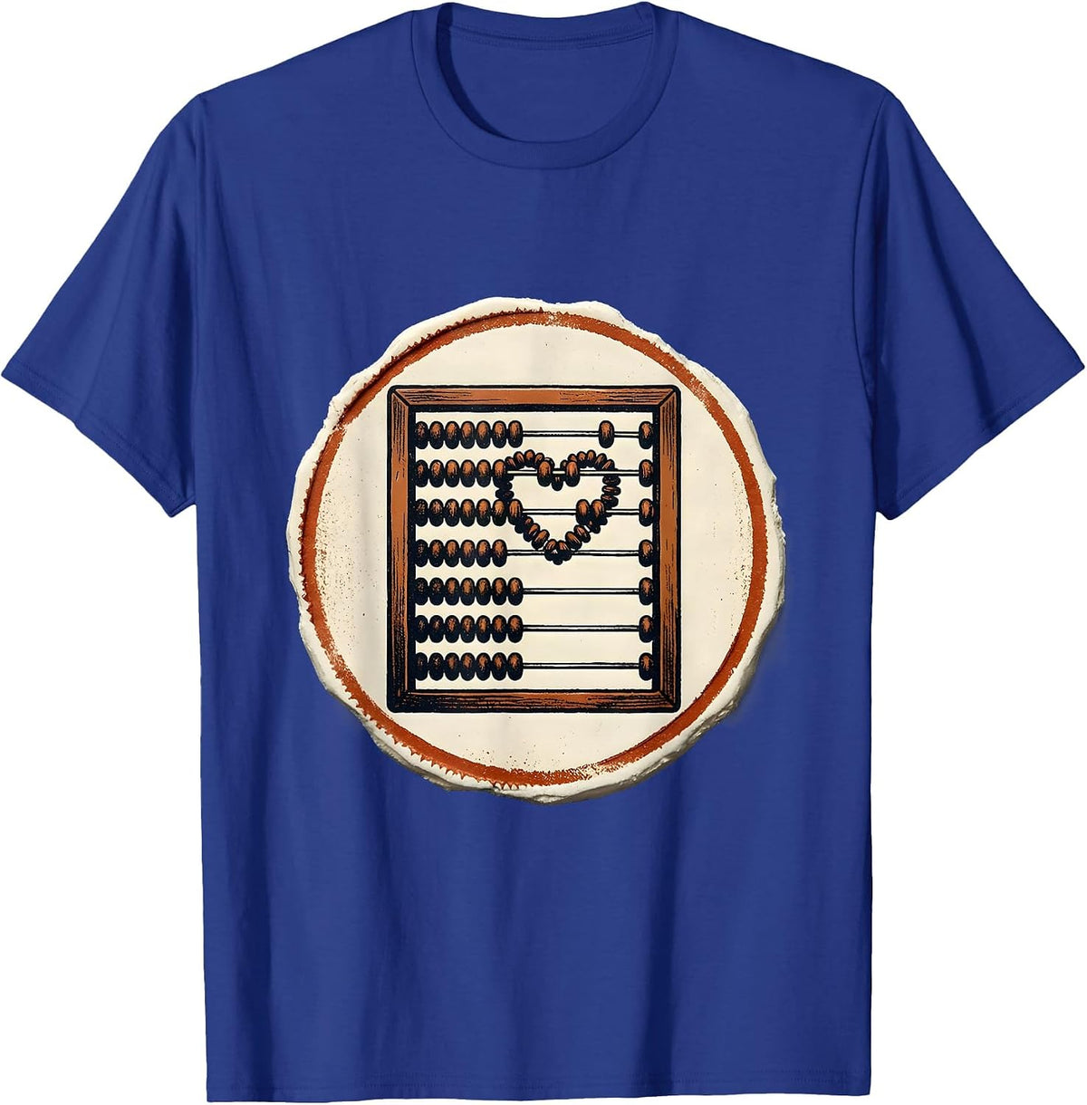Men's Heart Abacus Stamp Teacher Valentine’s Day Humor T-Shirt - Royal Blue