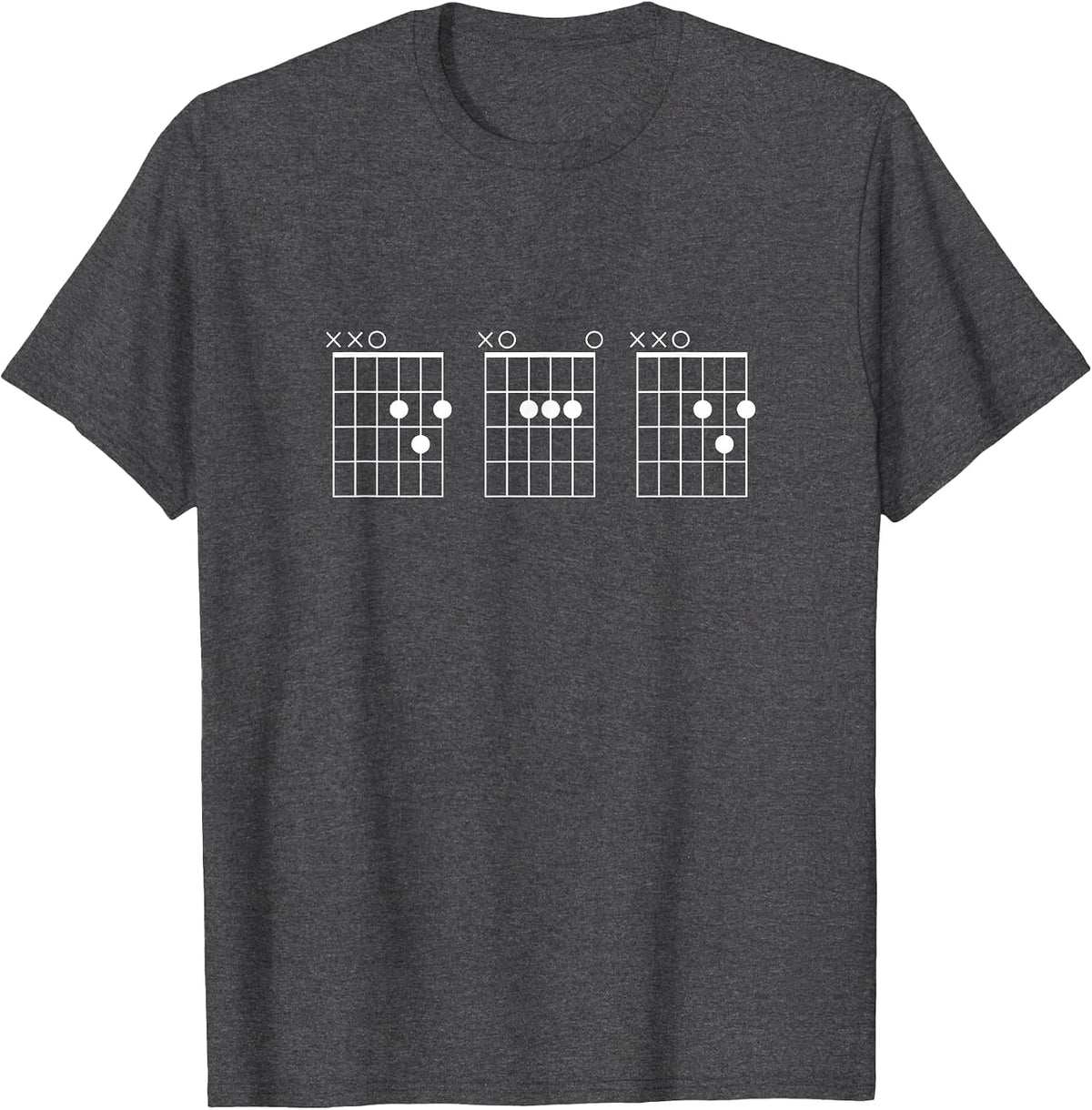 Guitarist Dad Fathers Day Shirt - DAD Guitar Chords T-Shirt - Dark Heather Grey