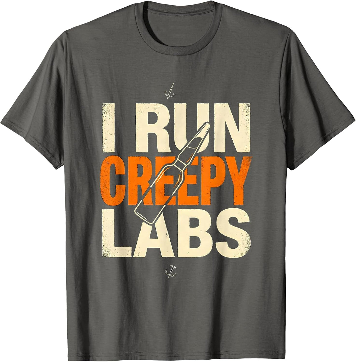 Men's I Run Creepy Labs Funny Vet Tech Halloween Veterinary T-Shirt - Asphalt Grey