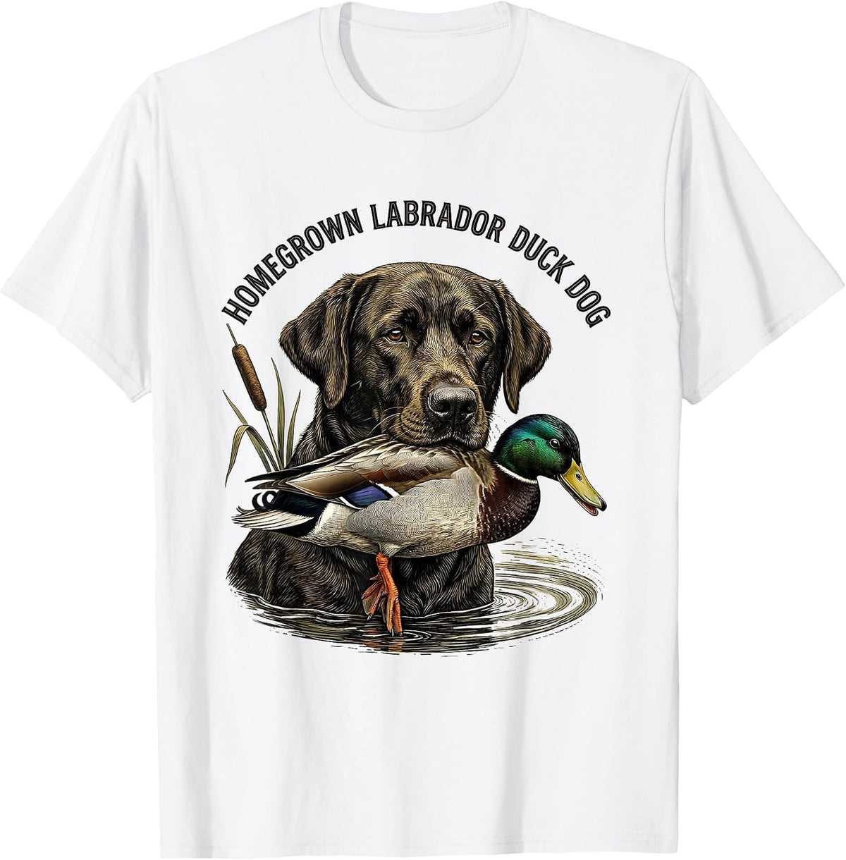 Men's Homegrown Labrador Duck Dog Hunting Labrador Retriever T-Shirt - White