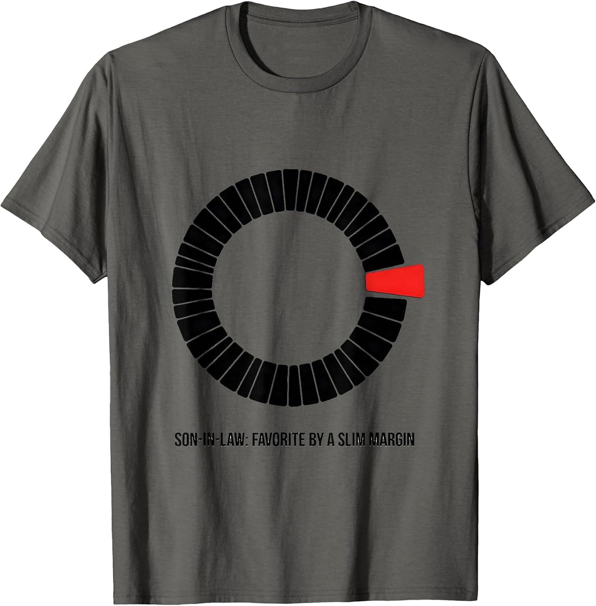 Men's Son-in-Law: Favorite By A Slim Margin Funny Fathers Day Gift T-Shirt - Asphalt Grey
