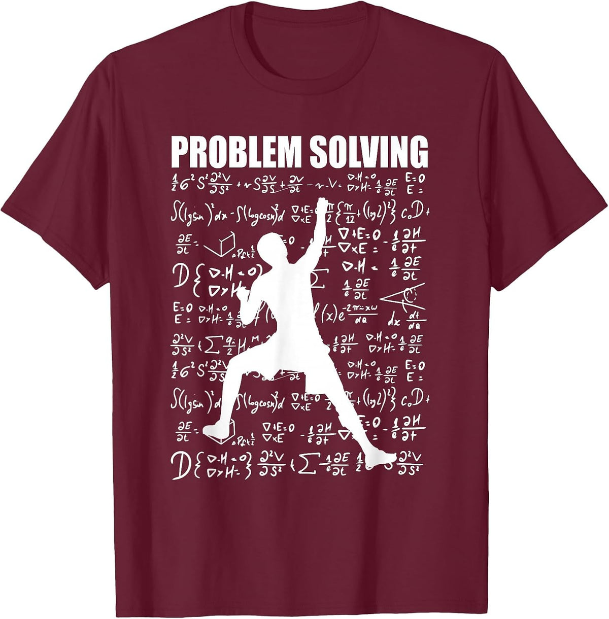 Problem Solving School Rock Climbing Climber Men Bouldering T-Shirt - Burgundy