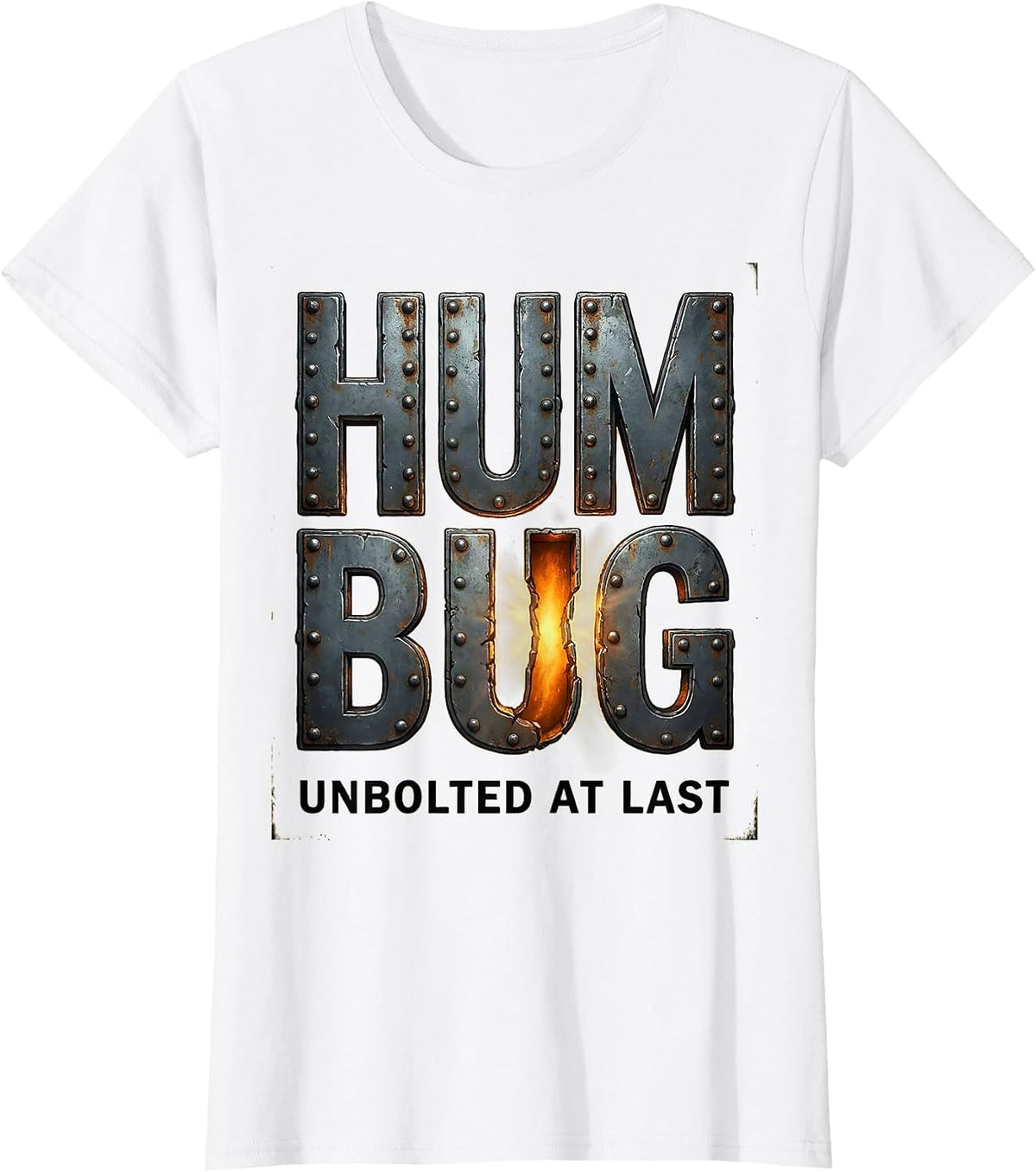 Humbug, Unbolted at Last Vintage Scrooge Christmas Carol T-Shirt - White