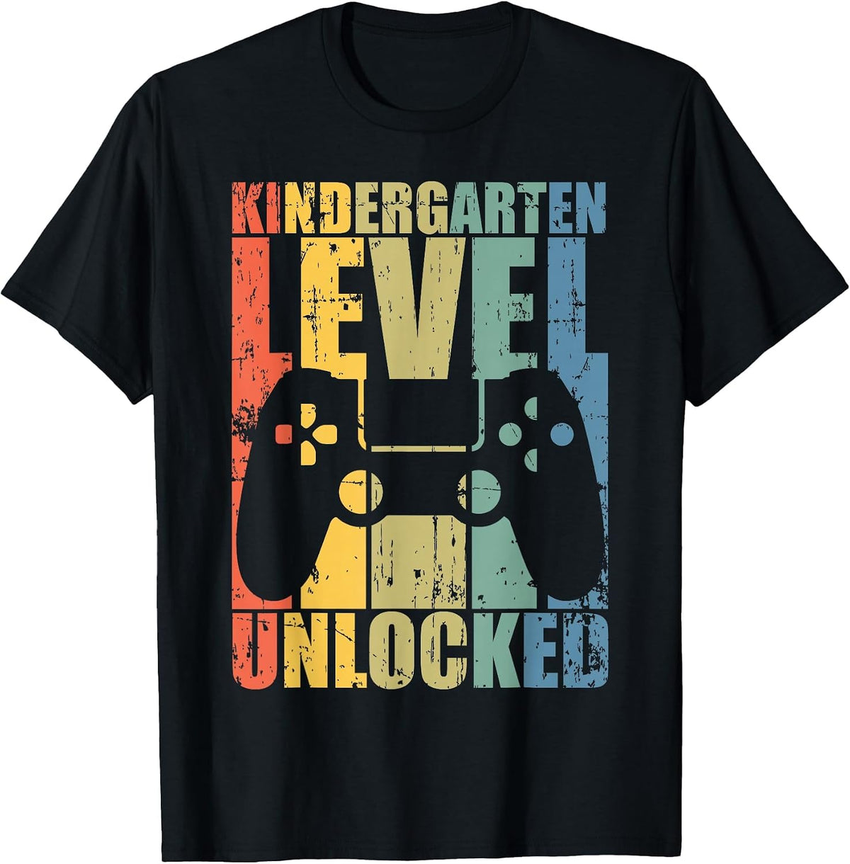 First Day of Kindergarten Level Unlocked Back to School Kids T-Shirt, Men, Black, Small - As Pictured