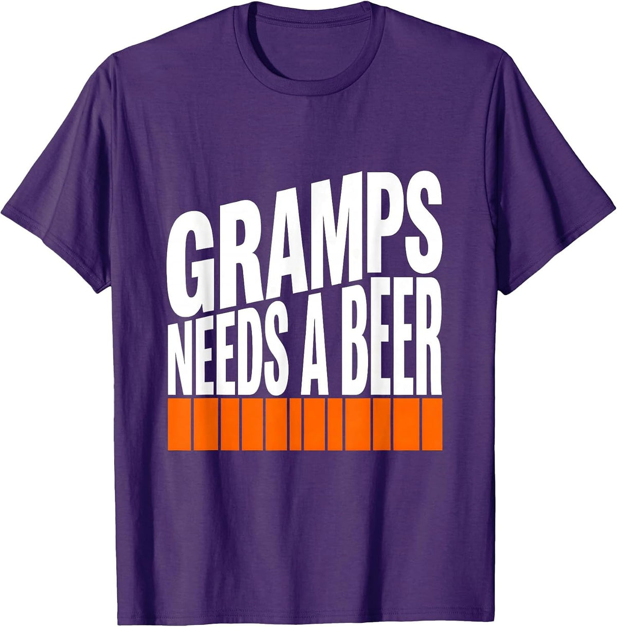 Men's Gramps Needs A Beer Funny Dad Drinking Grandpa Gift T-Shirt - Purple