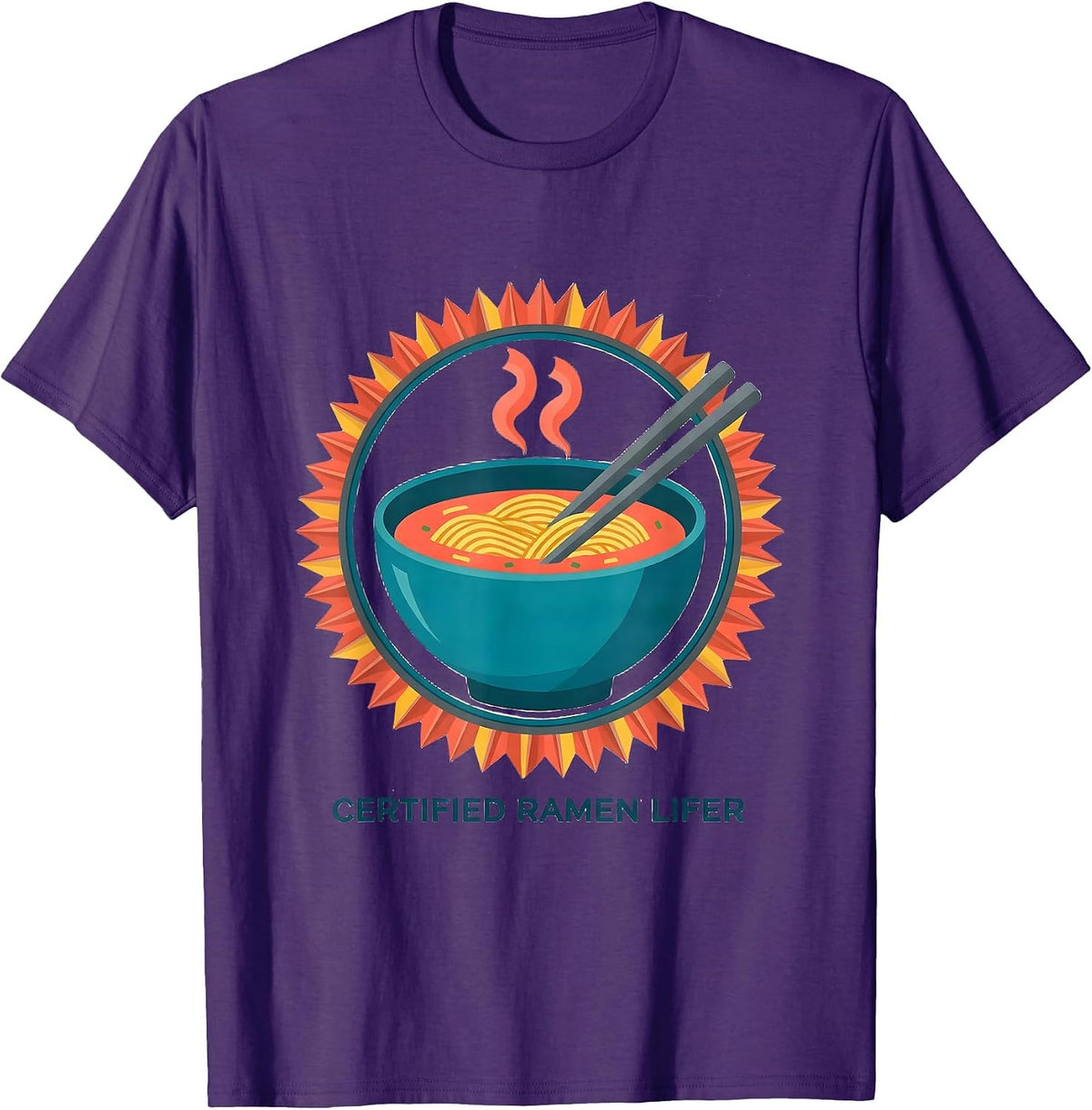 Certified Ramen Lifer Retro Food Lover Gift T-Shirt - Purple