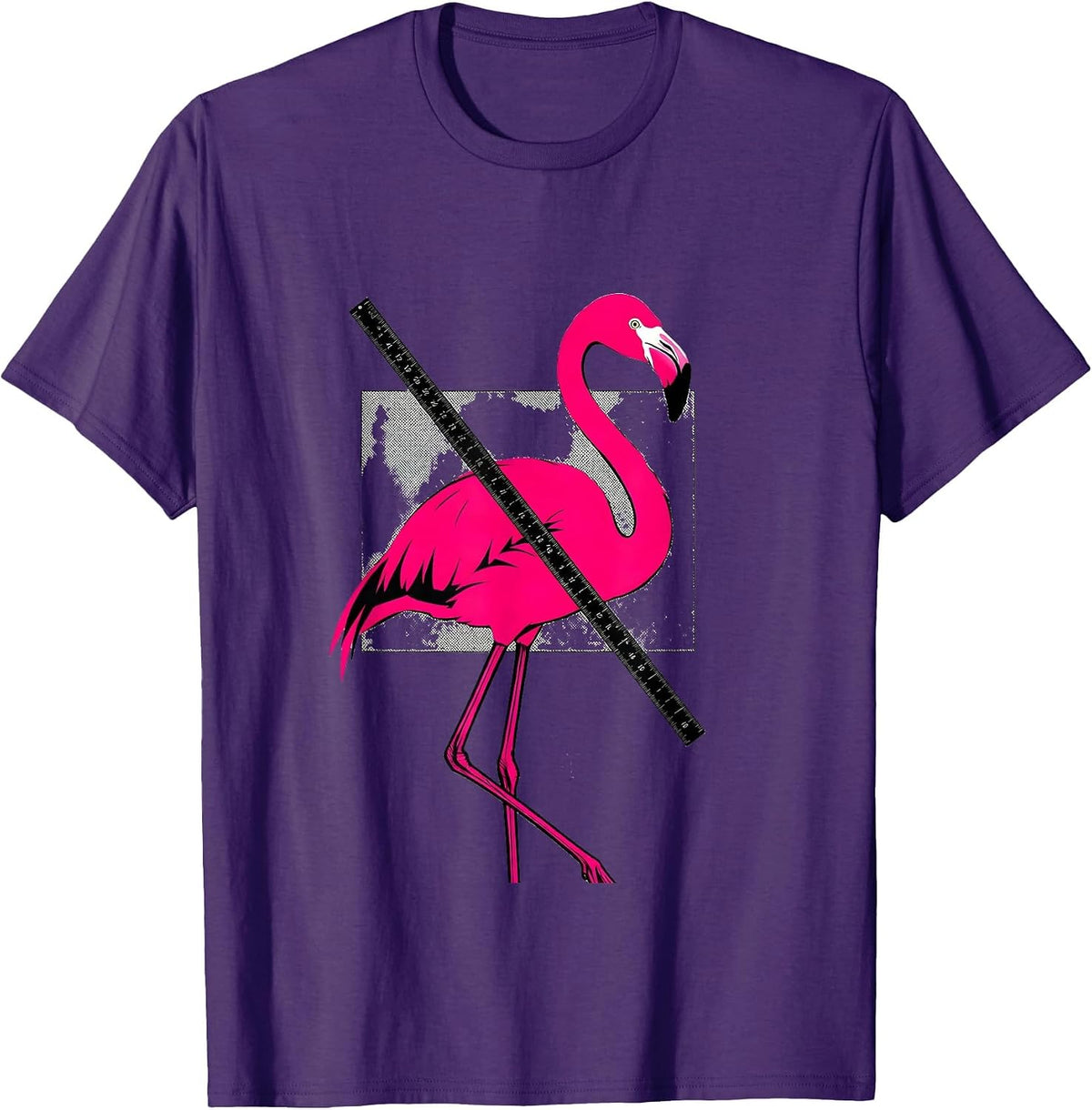 Men's Reduced Flamingo Novelty Bird Humor Gift T-Shirt - Purple