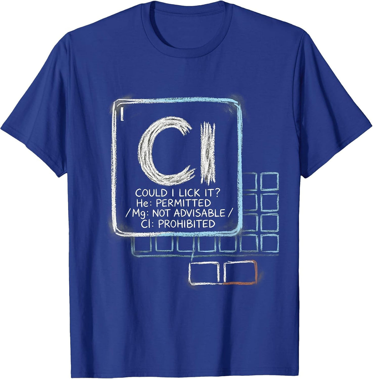 Could I Lick It Funny Periodic Table Science Teacher T-Shirt - Royal Blue