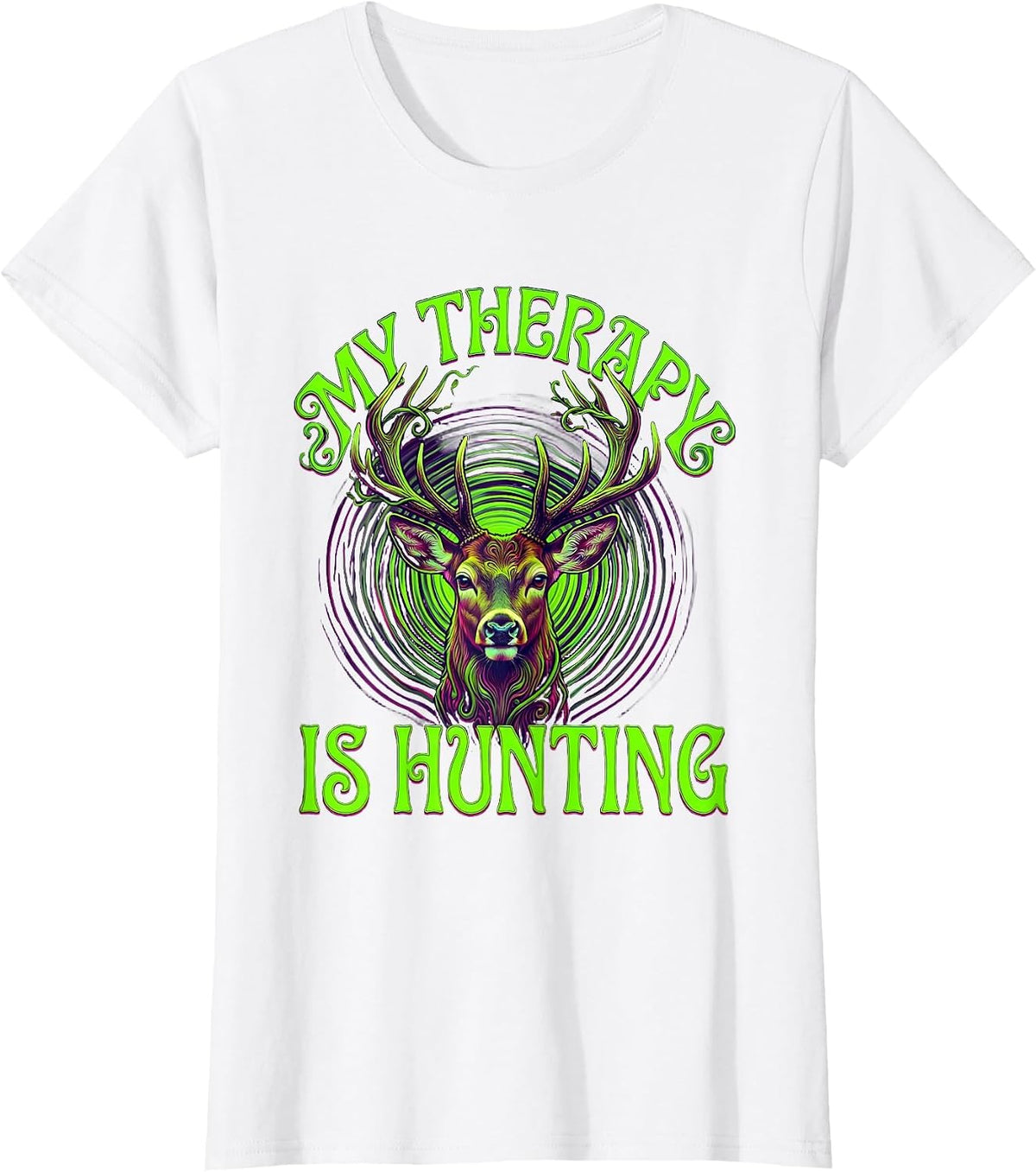 Women's My Therapy Is Hunting Outdoor Design T-Shirt - White