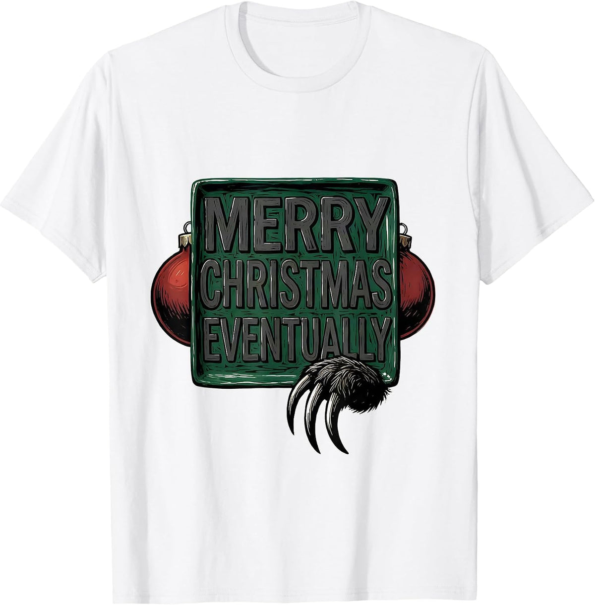 Men's Merry Christmas, Eventually Funny Sloth Lover Holiday Humor T-Shirt - White