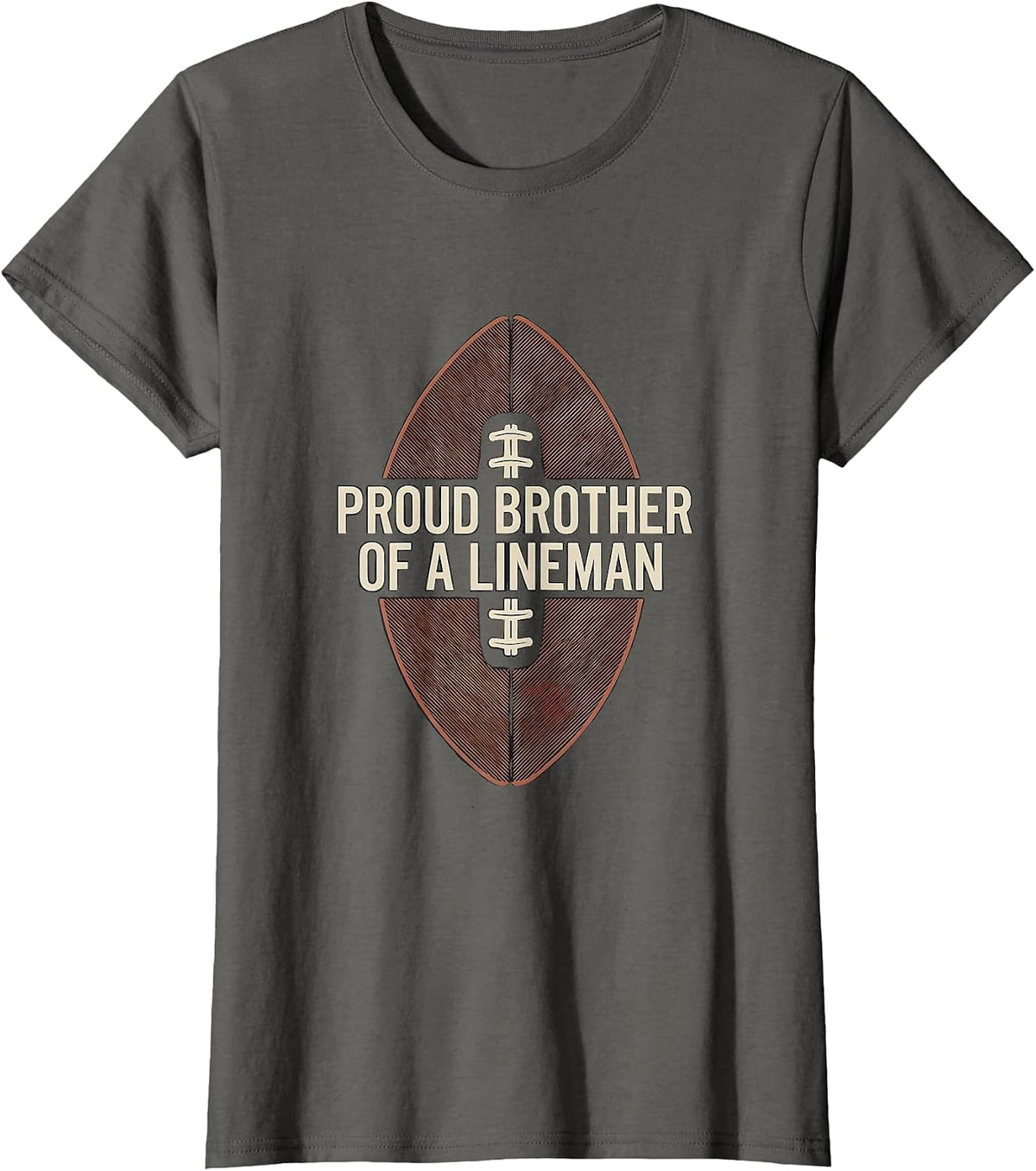 Women's Proud Brother Of A Lineman Football Family Game Day T-Shirt - Asphalt Grey