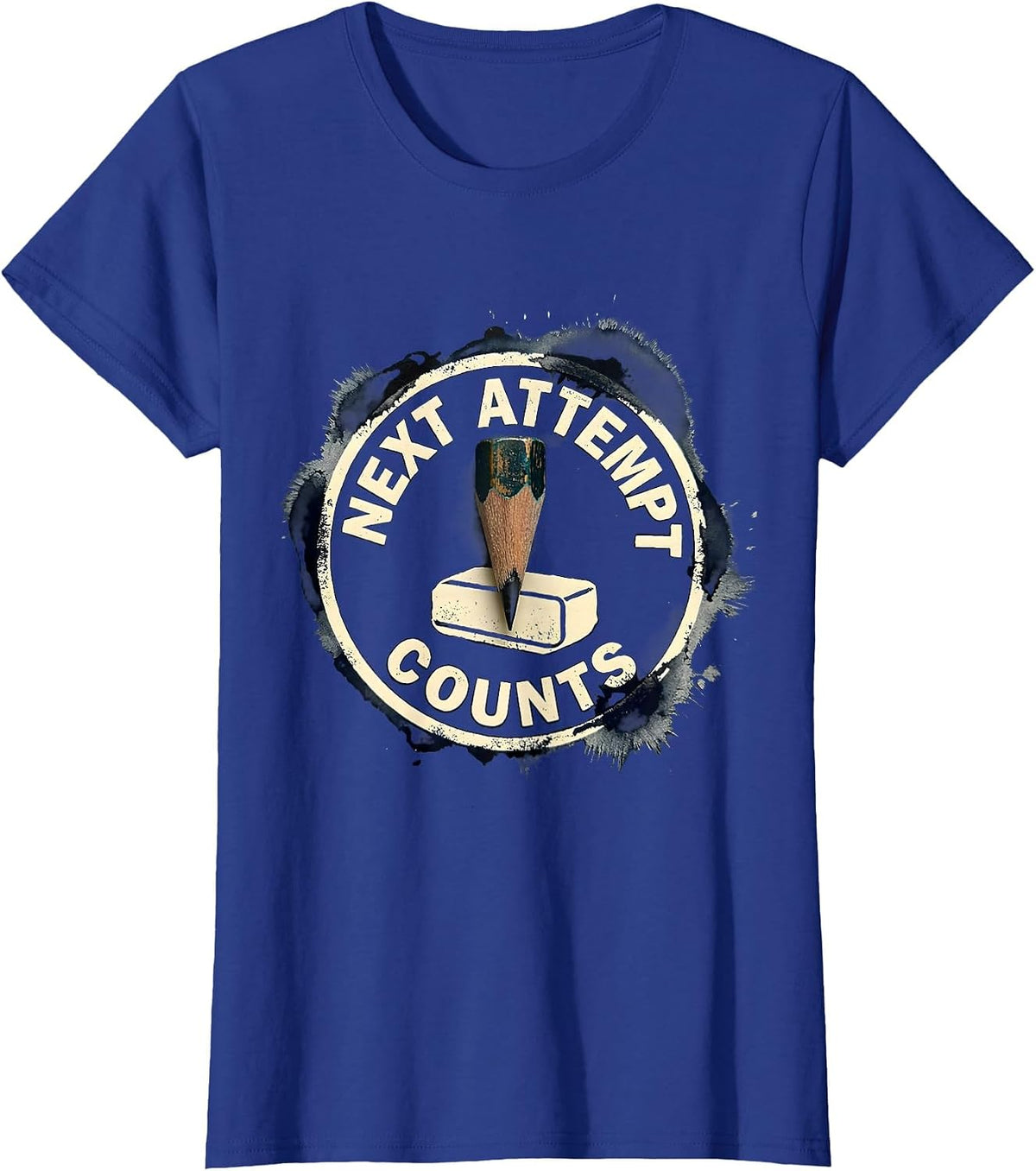 Women's Next Attempt Counts Growth Mindset Teacher Classroom T-Shirt - Royal Blue