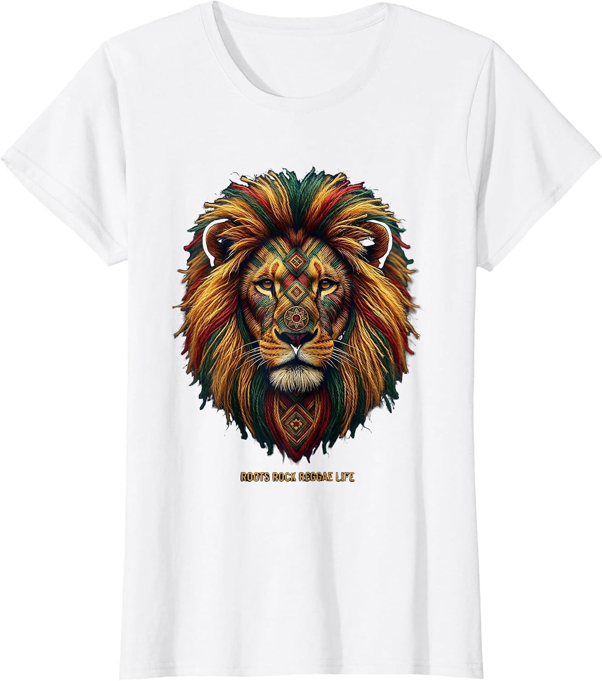 Women's Roots Rock Reggae Life Jamaica Design T-Shirt - White