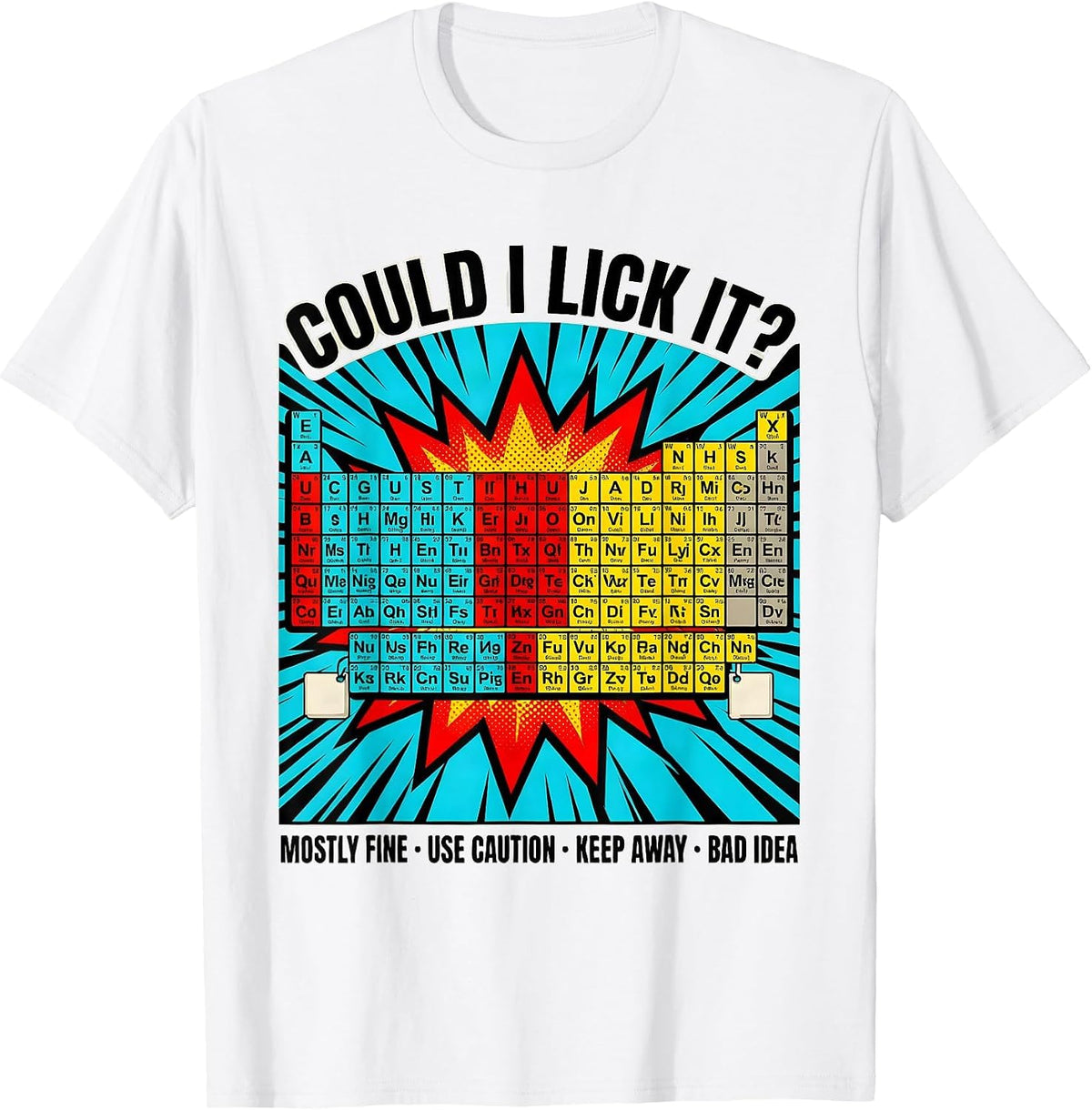Men's Could I Lick It Periodic Table Science Humor Teacher Gift T-Shirt - White