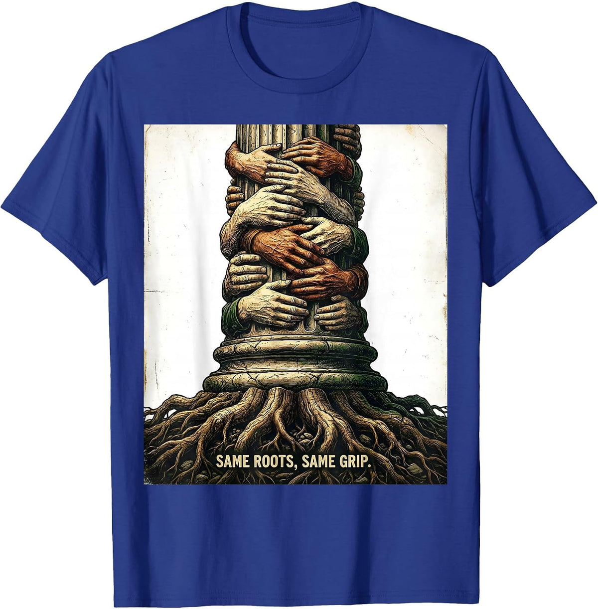 Same Roots, Same Grip Vintage Family Reunion Matching Group T-Shirt - Royal Blue