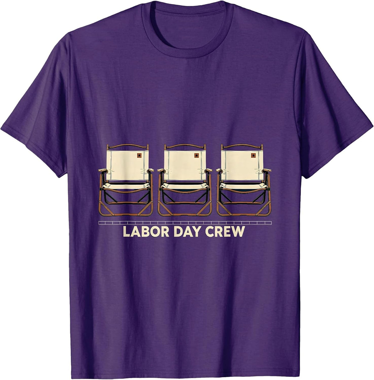 Labor Day Crew Vintage Patriotic Americana Celebration T-Shirt - Purple