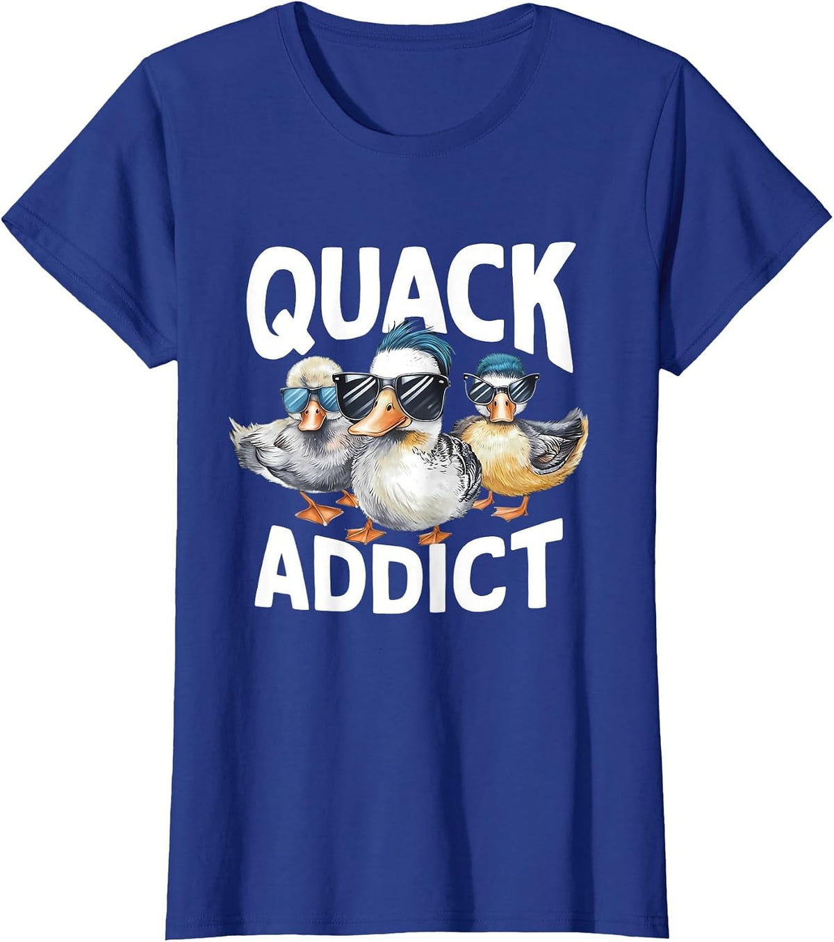 Quack Addict Funny Mallard Duck Lover T-Shirt - Royal Blue