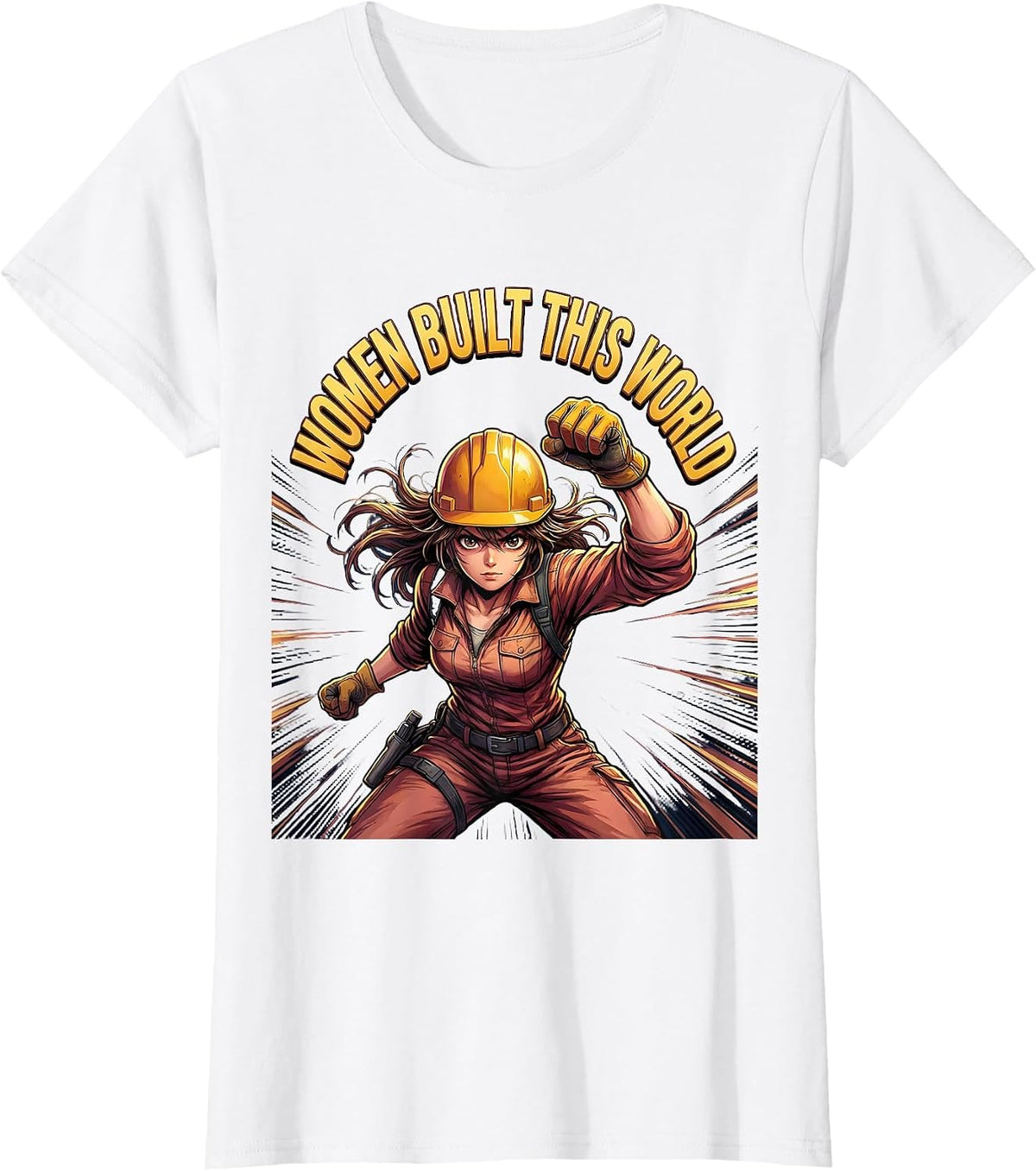 Women Built This World Labor Day Graphic Design T-Shirt - White