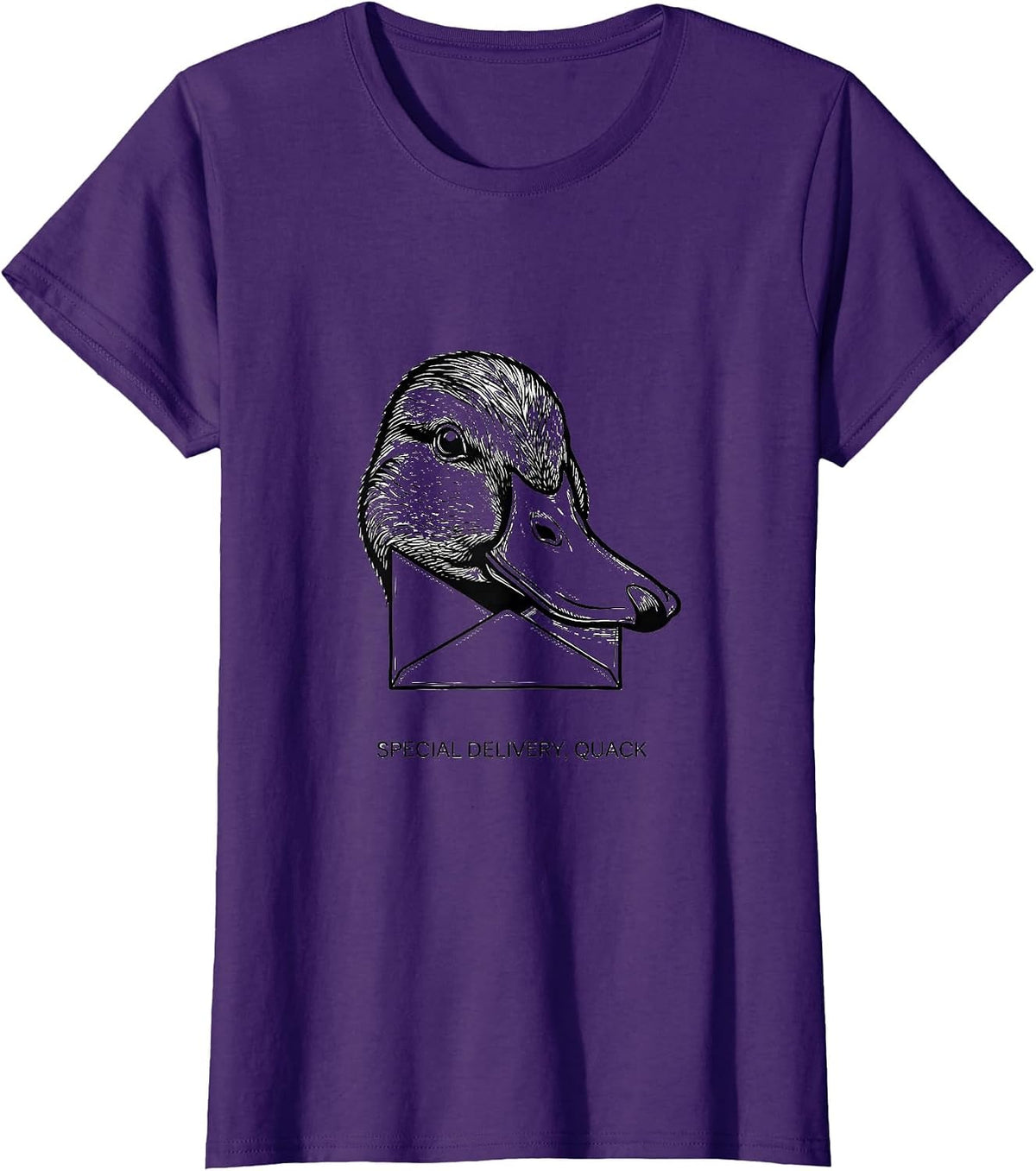 Women's Special Delivery, Quack Funny Duck Pun Novelty Humor T-Shirt - Purple