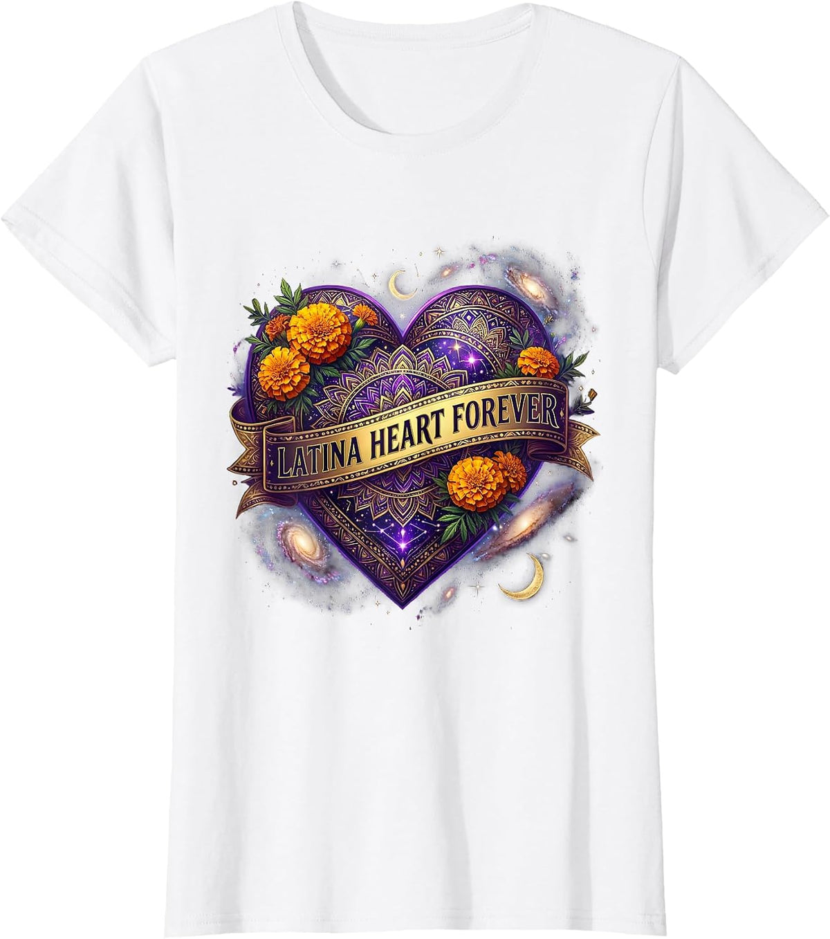 Latina Heart Forever Mexican Pride Design T-Shirt - White