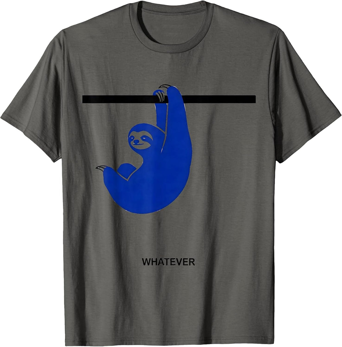 Whatever Funny Sloth Lover Slow-Pace Humor T-Shirt - Asphalt Grey